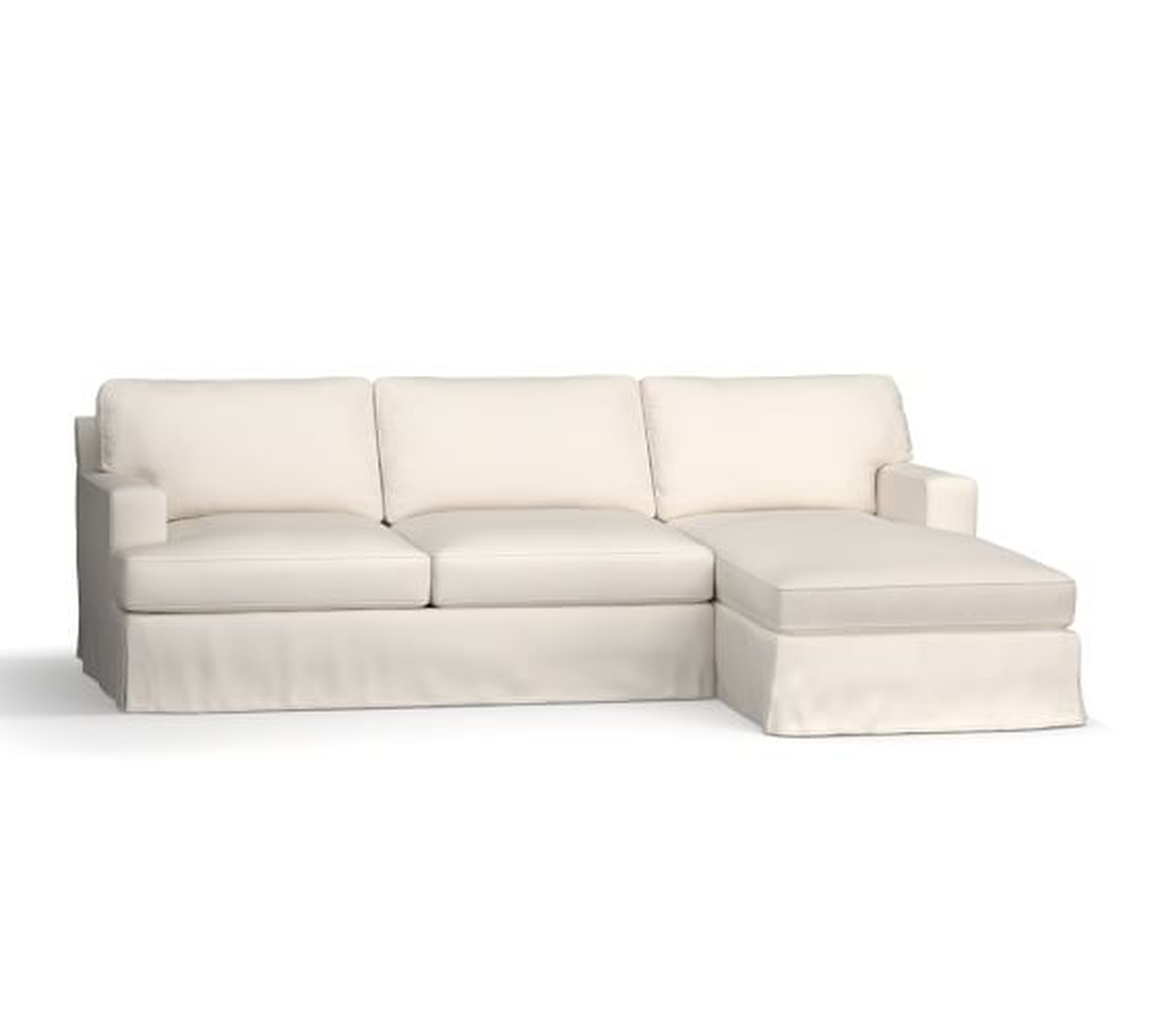 Townsend Square Arm Left Sofa with Chaise Sectional , Heathered Twill Stone - Pottery Barn