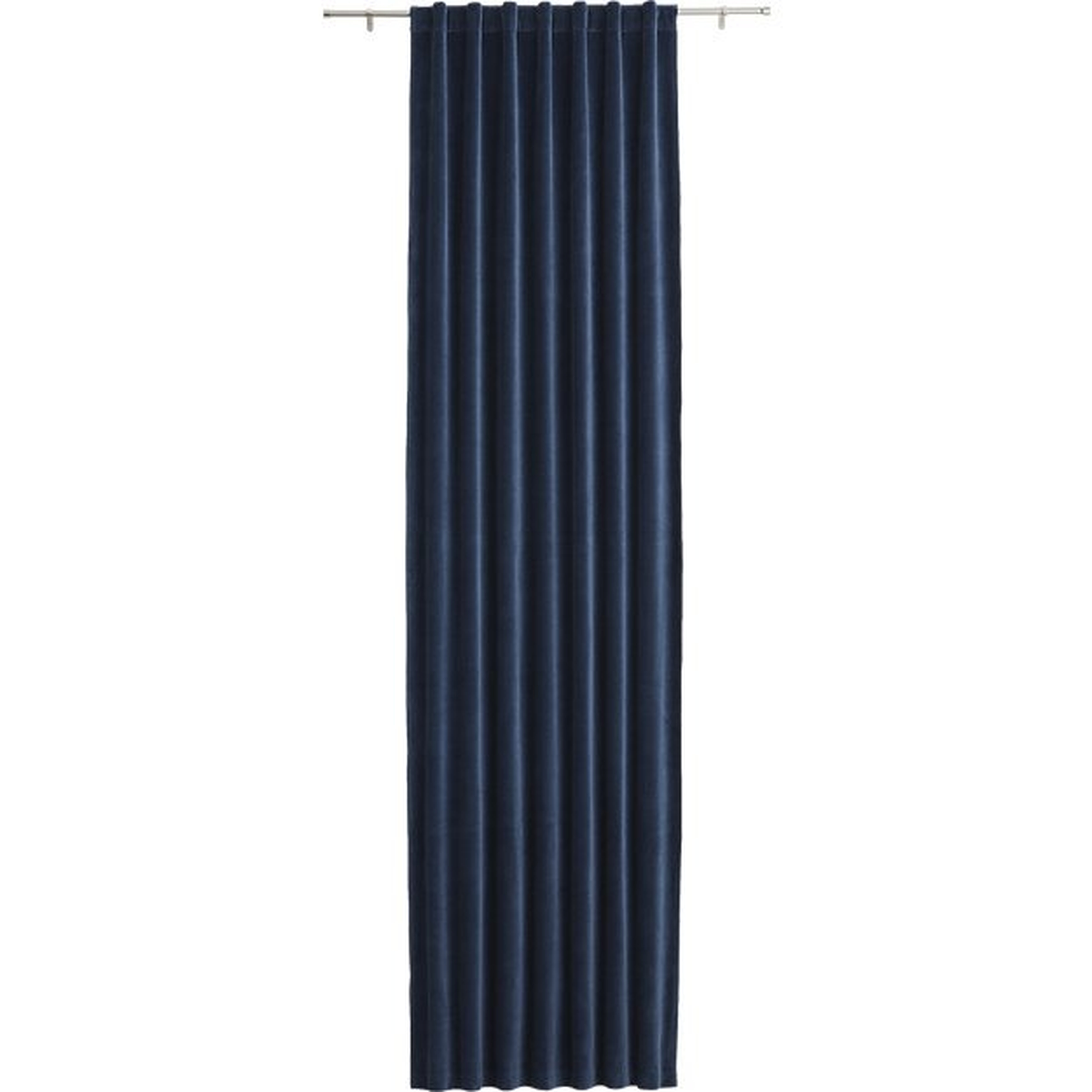 Velvet navy curtain panel  - 120" - CB2