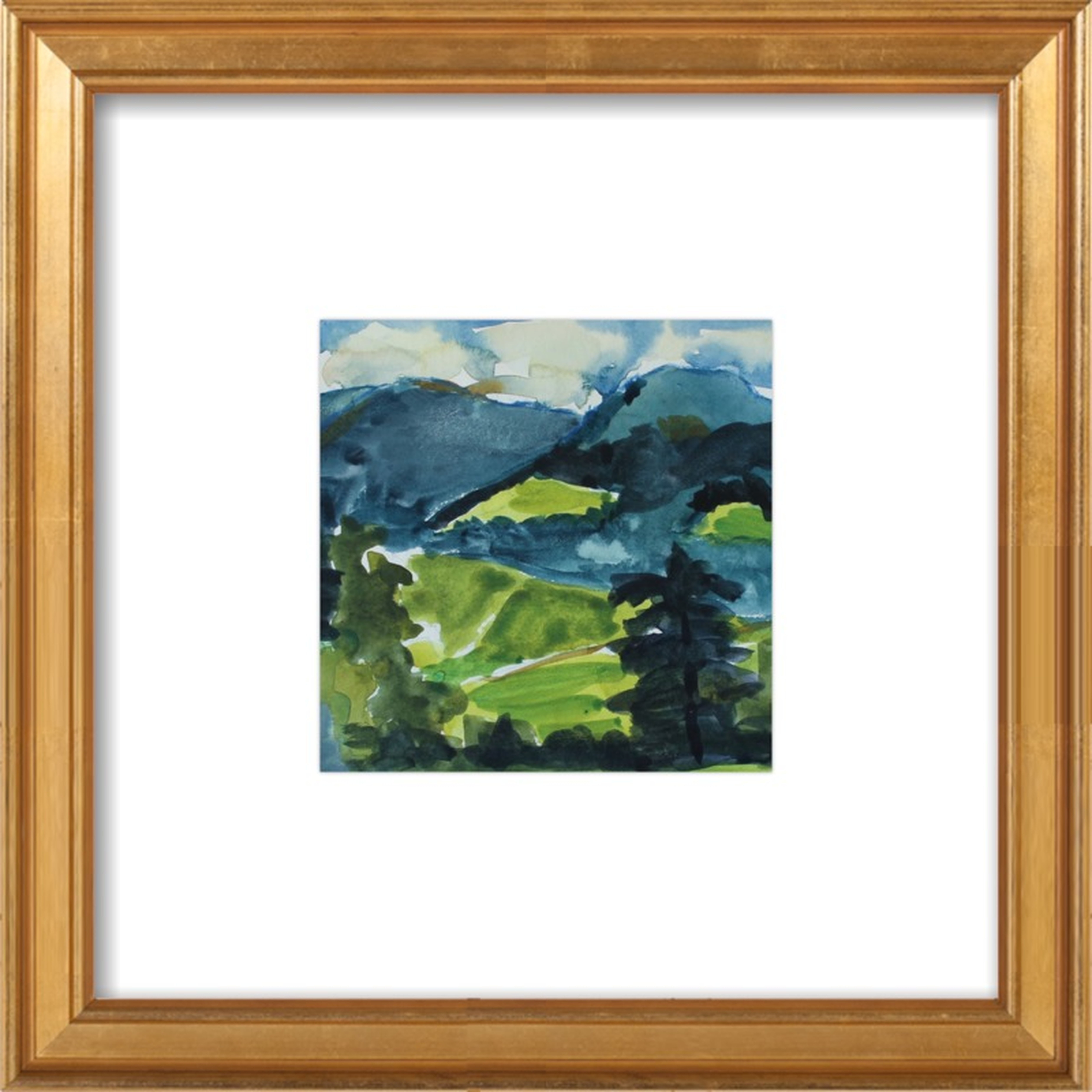 Mountains and Meadows, 8" x 8" framed art print - Artfully Walls
