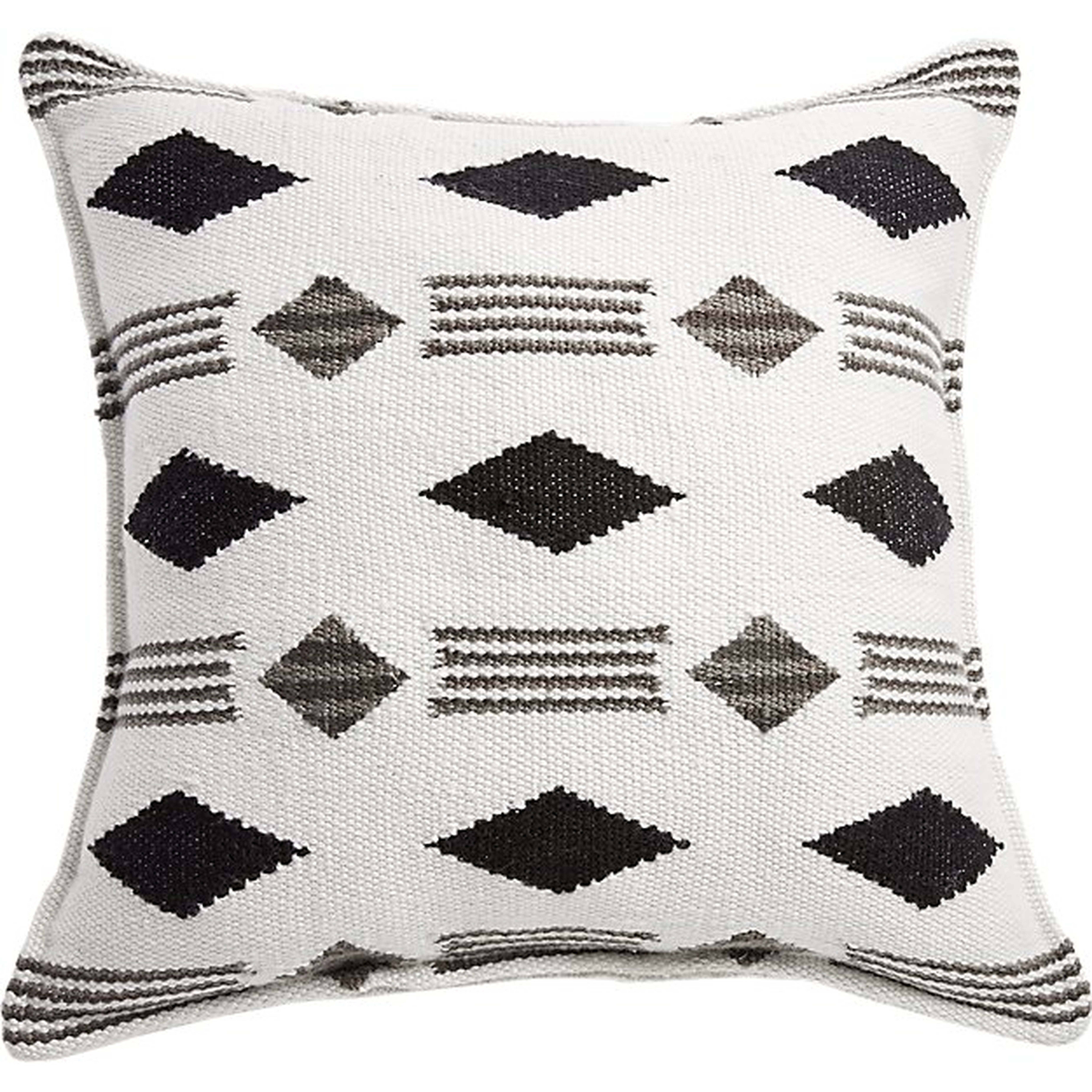 20" loreto black and white outdoor pillow - CB2