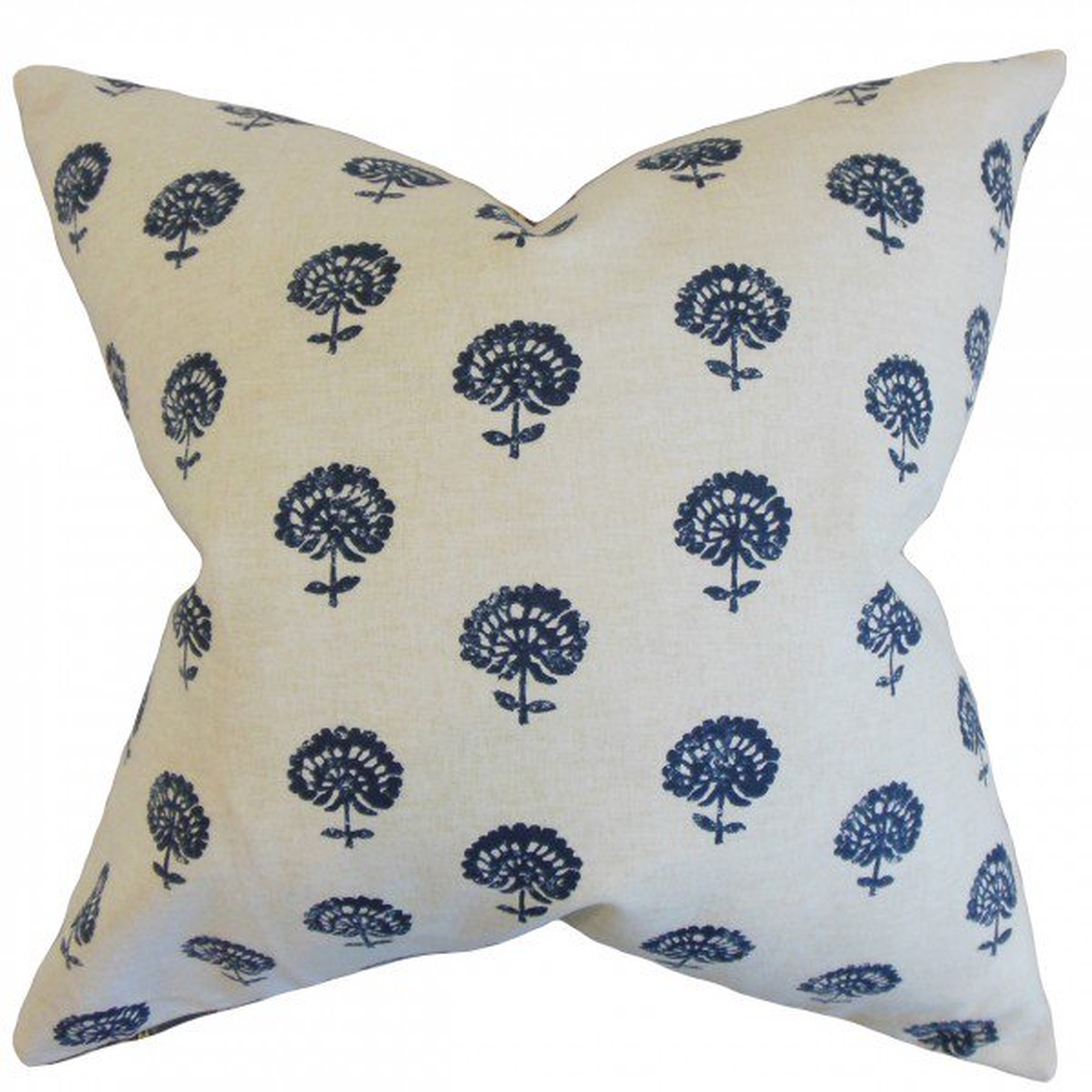 Londyn Floral Pillow Indigo - 18" x 18" - Linen & Seam