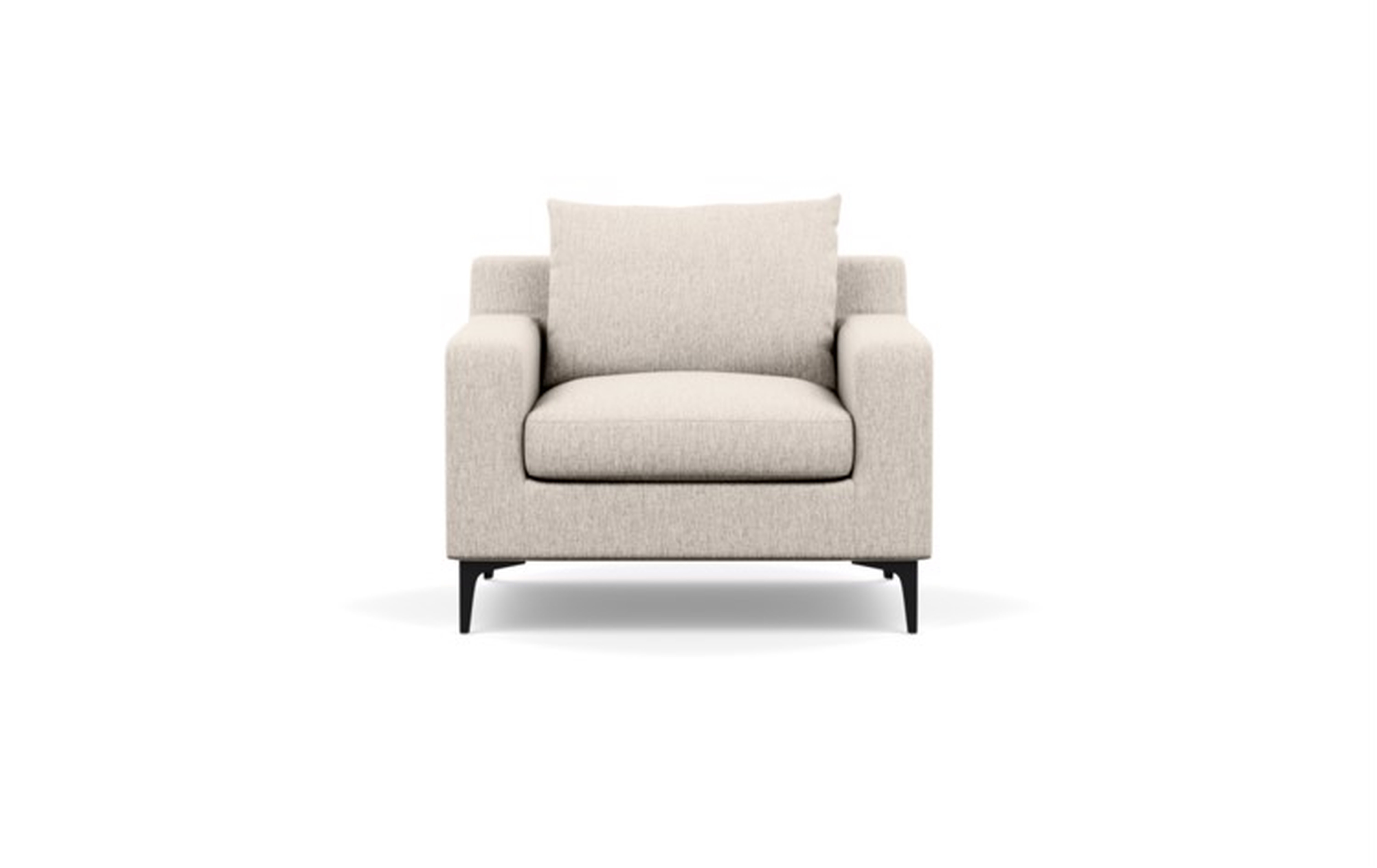 Sloan Accent Chair and Ottoman - Wheat Cross Weave/Matte Black Sloan L leg - Interior Define