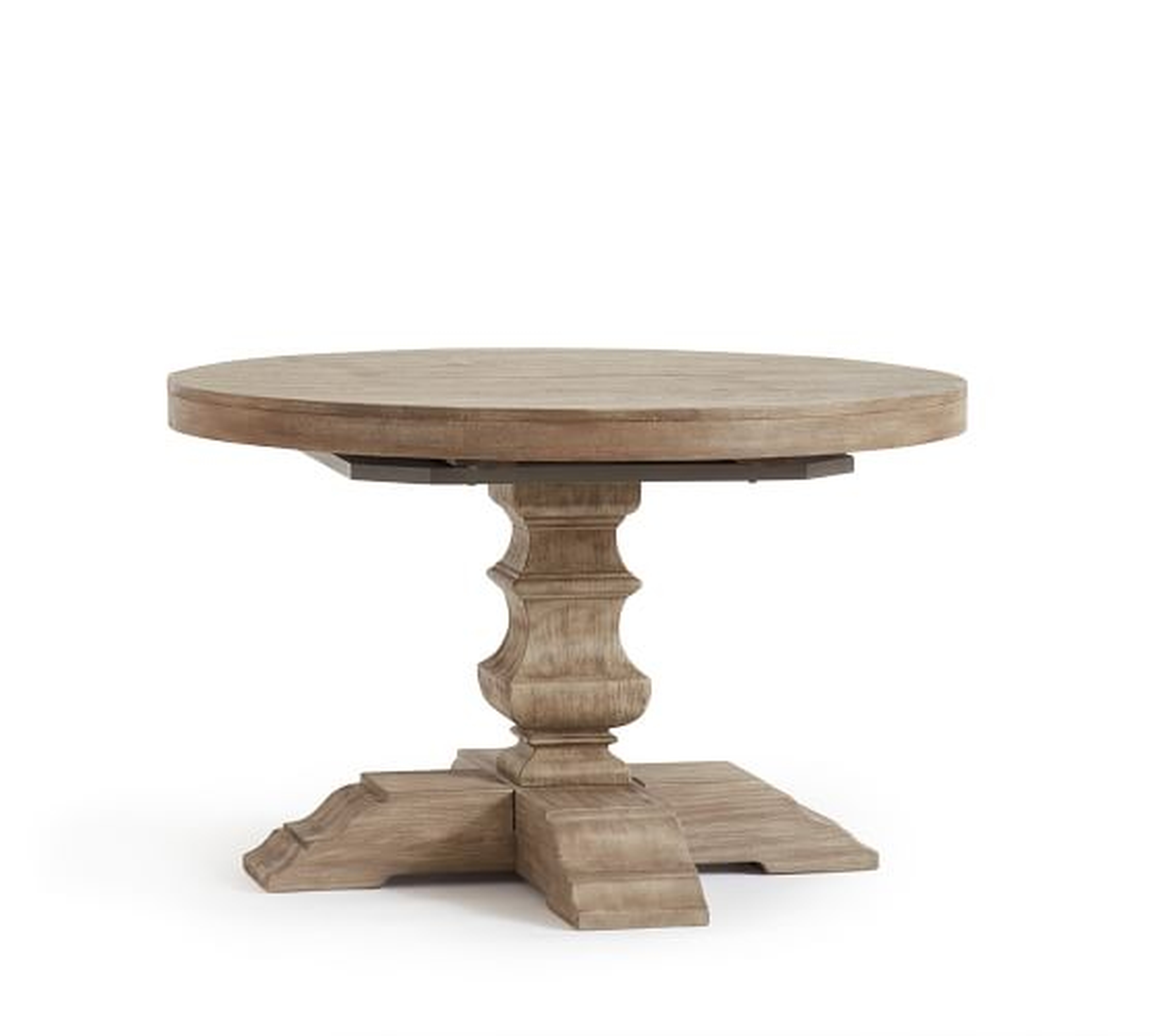 BANKS EXTENDING PEDESTAL DINING TABLE, GREY WASH - Pottery Barn