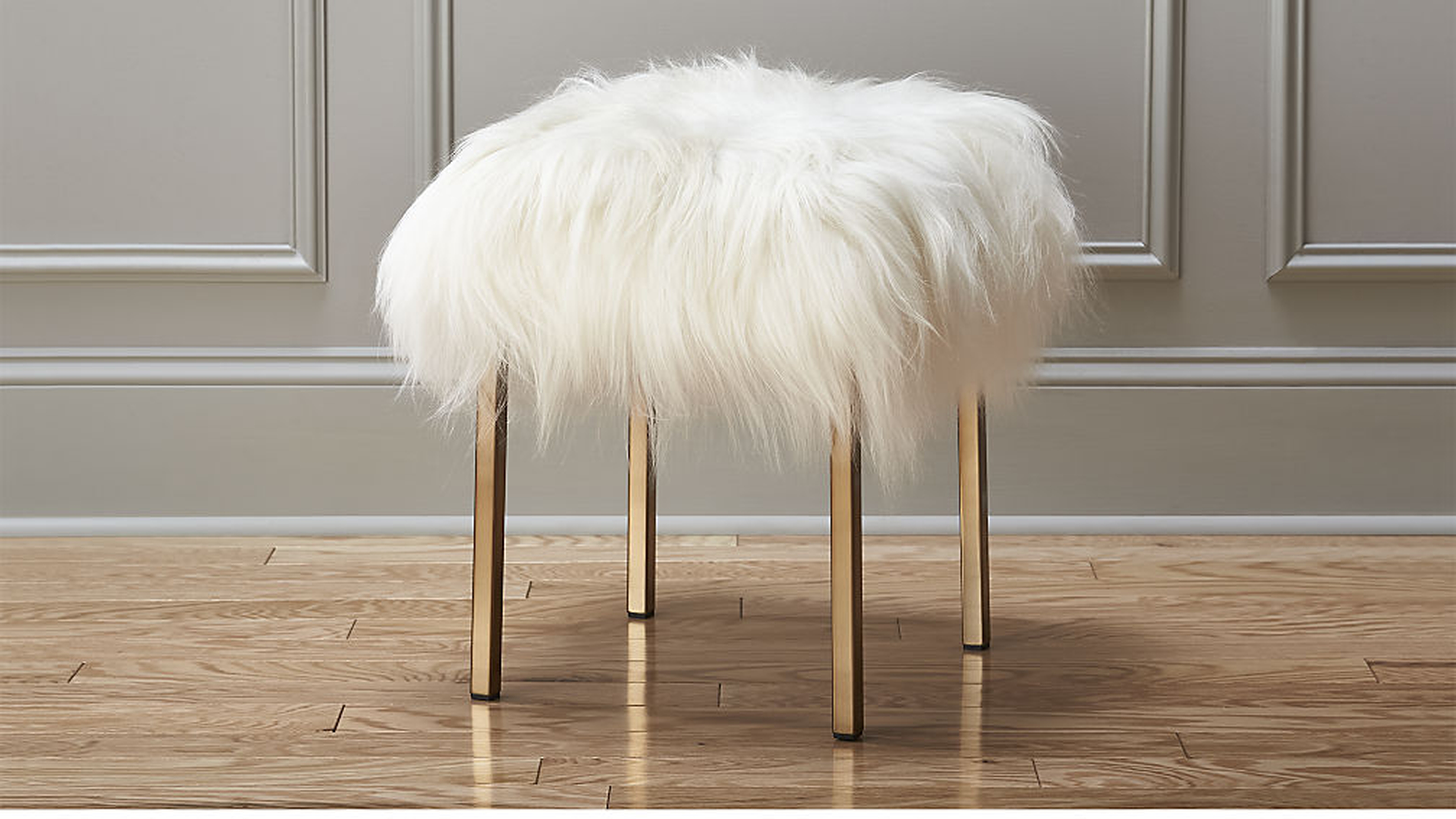 sheepskin stool - CB2