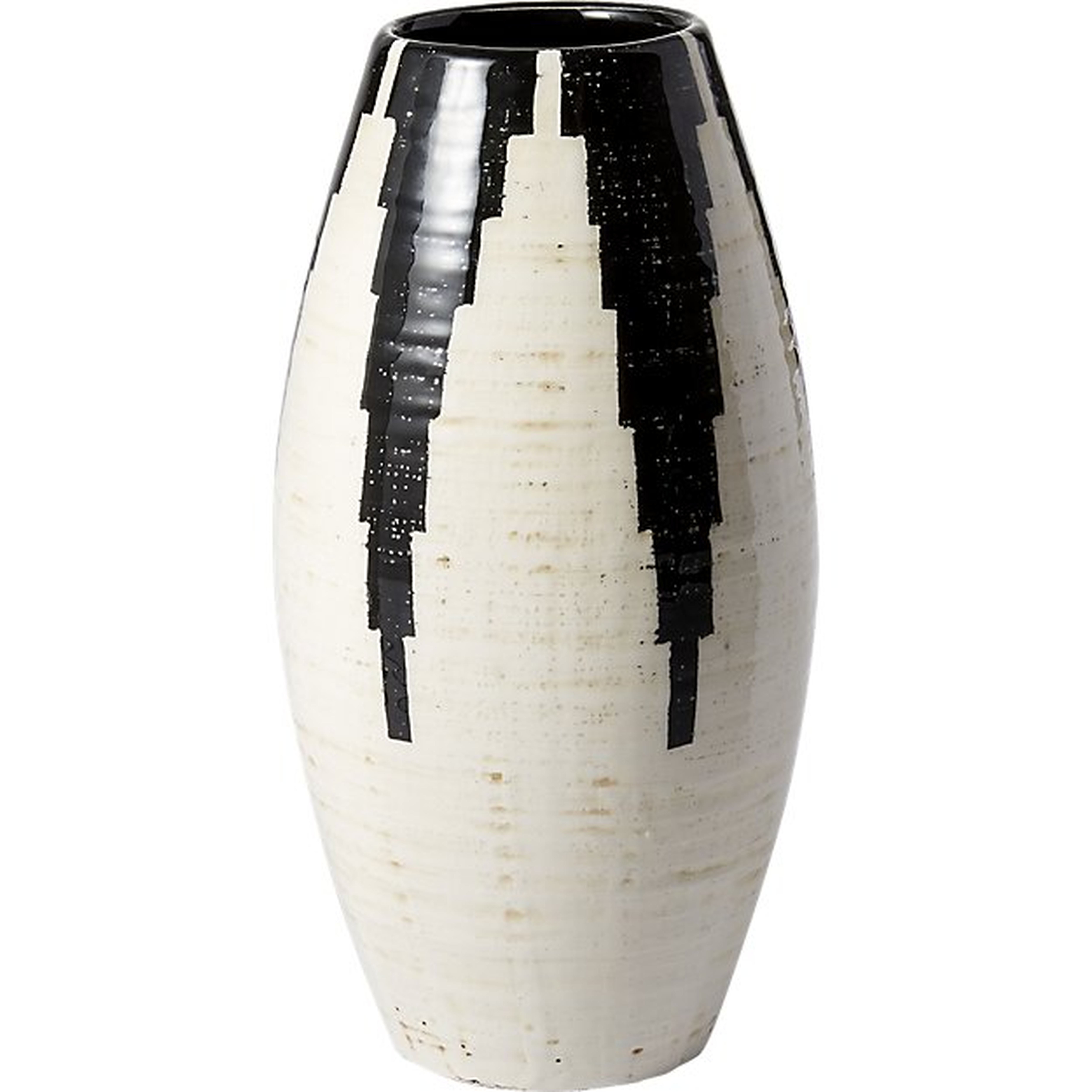 siena black and white vase - CB2