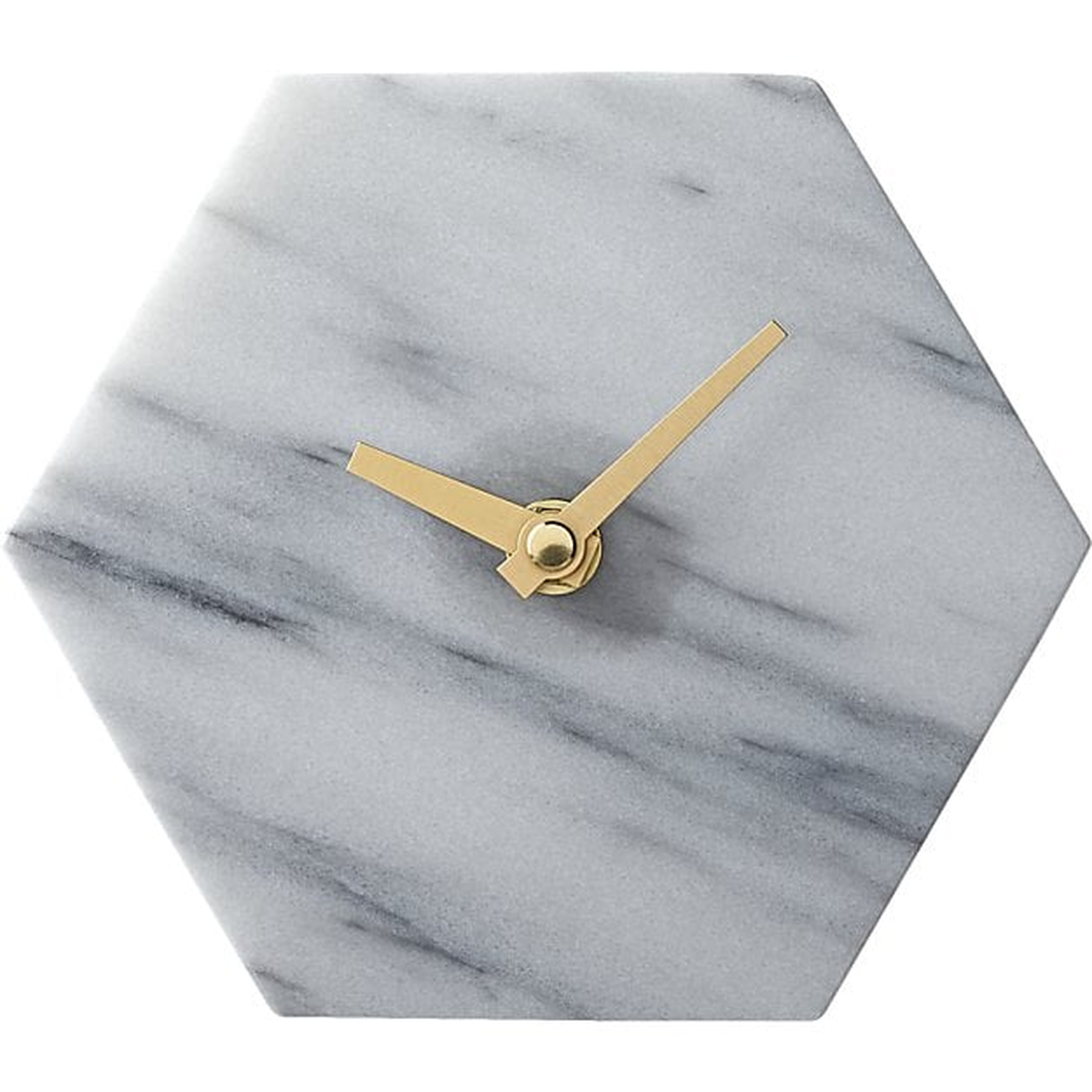 hex marble desk clock - CB2