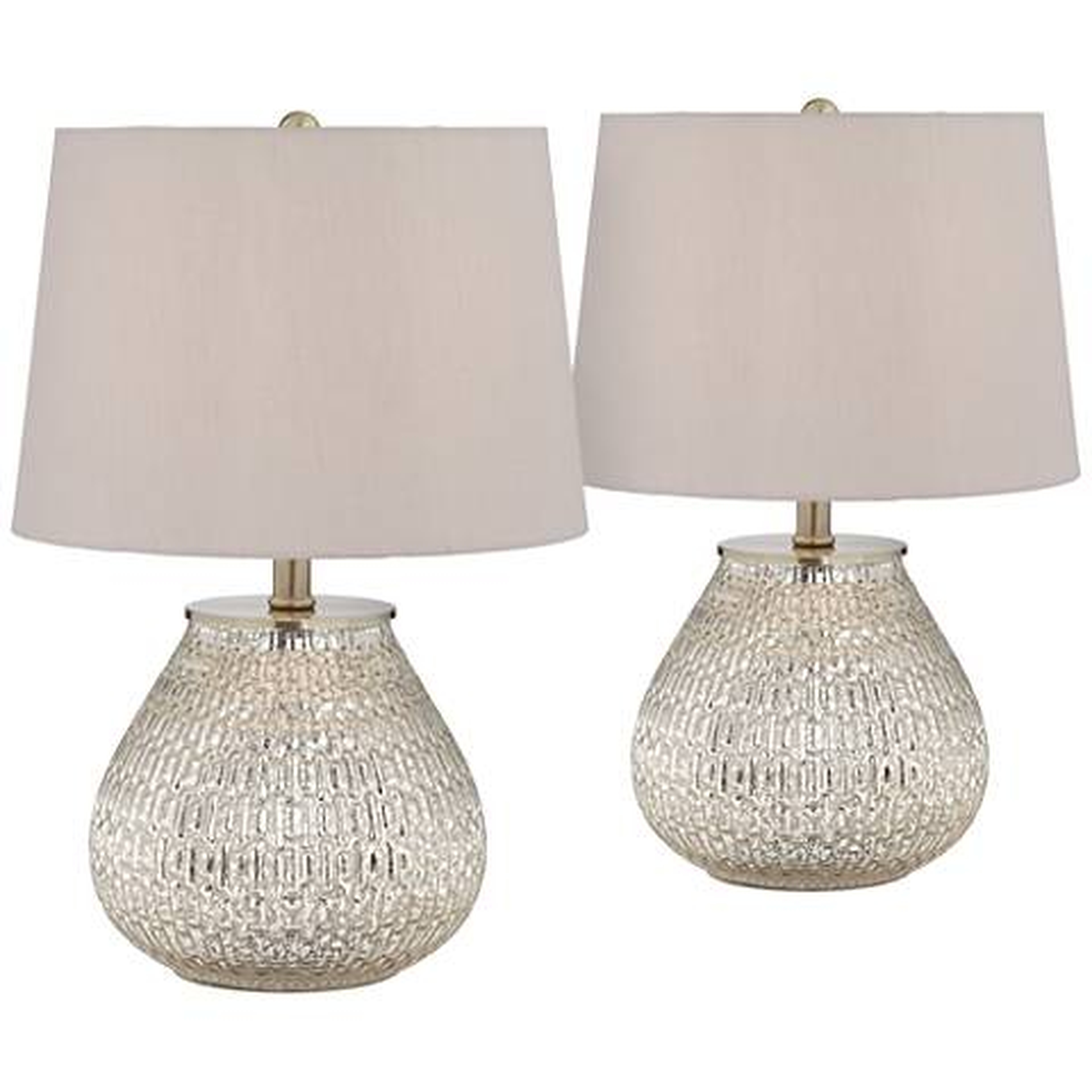 Zax 19 1/2" High Mercury Glass Accent Table Lamp Set of 2 - Lamps Plus