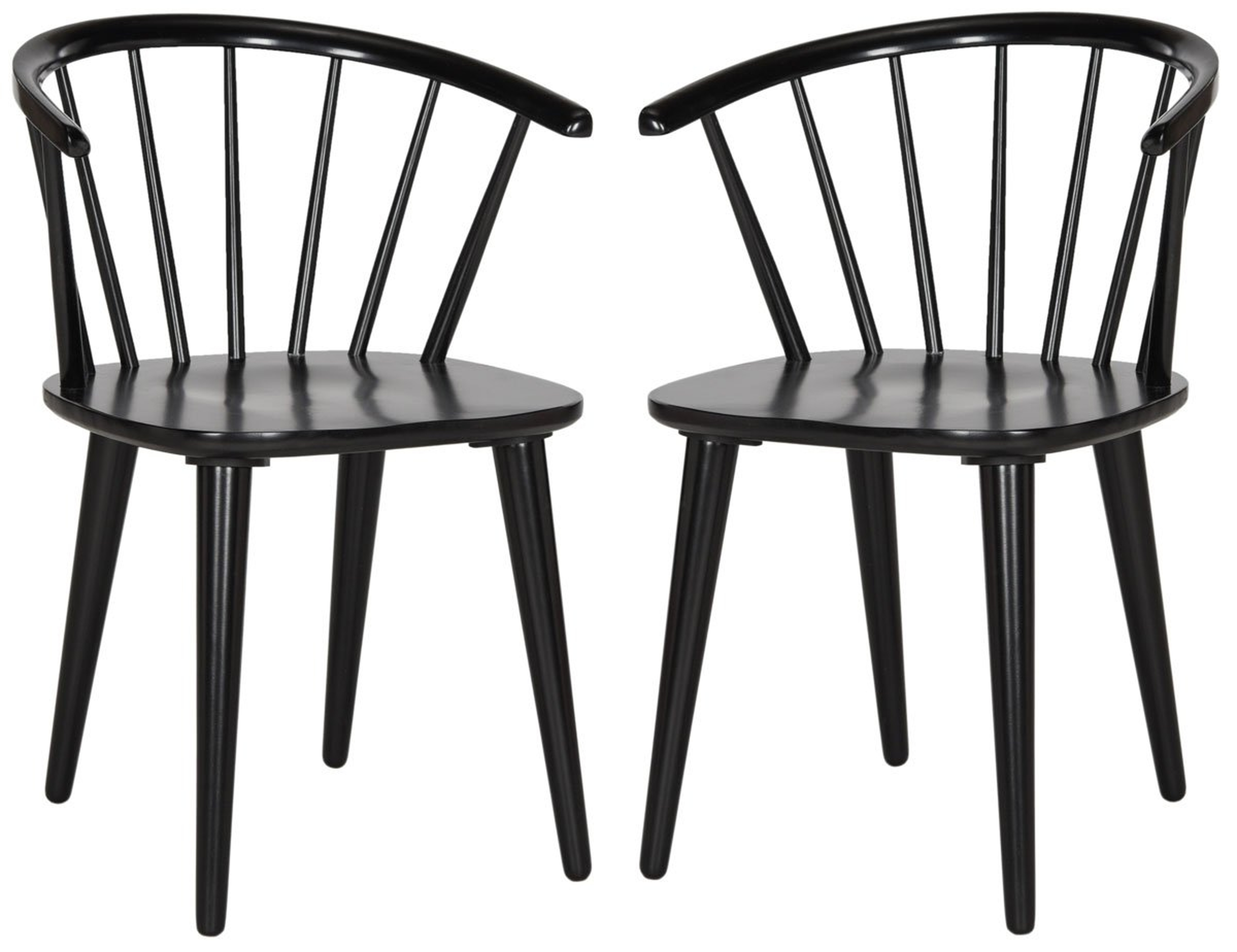 Blanchard 18''H Curved Spindle Side Chair (Set of 2) - Black - Arlo Home - Arlo Home