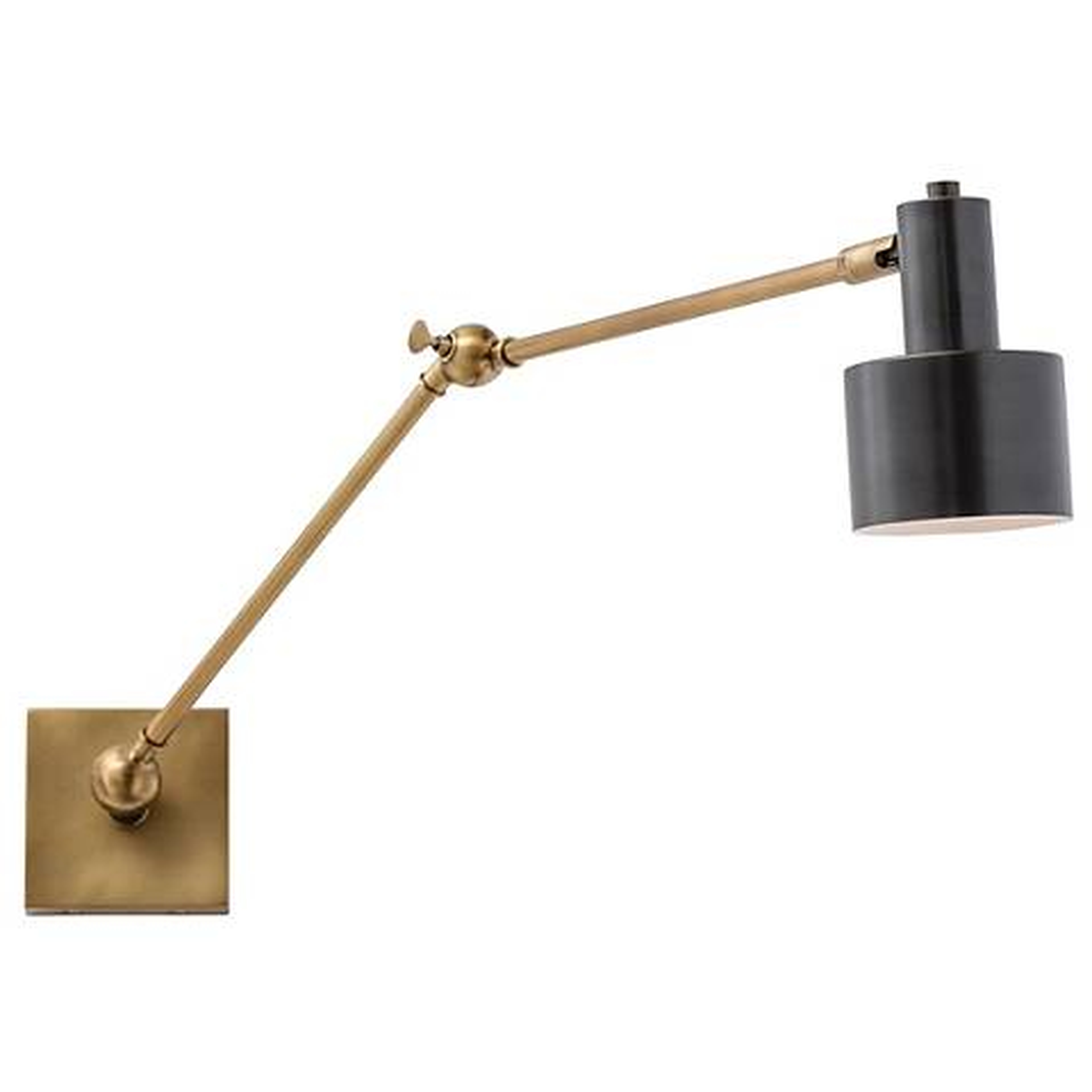 Arteriors Home Loki Antique Brass Wall Lamp with Black Shade - Lamps Plus