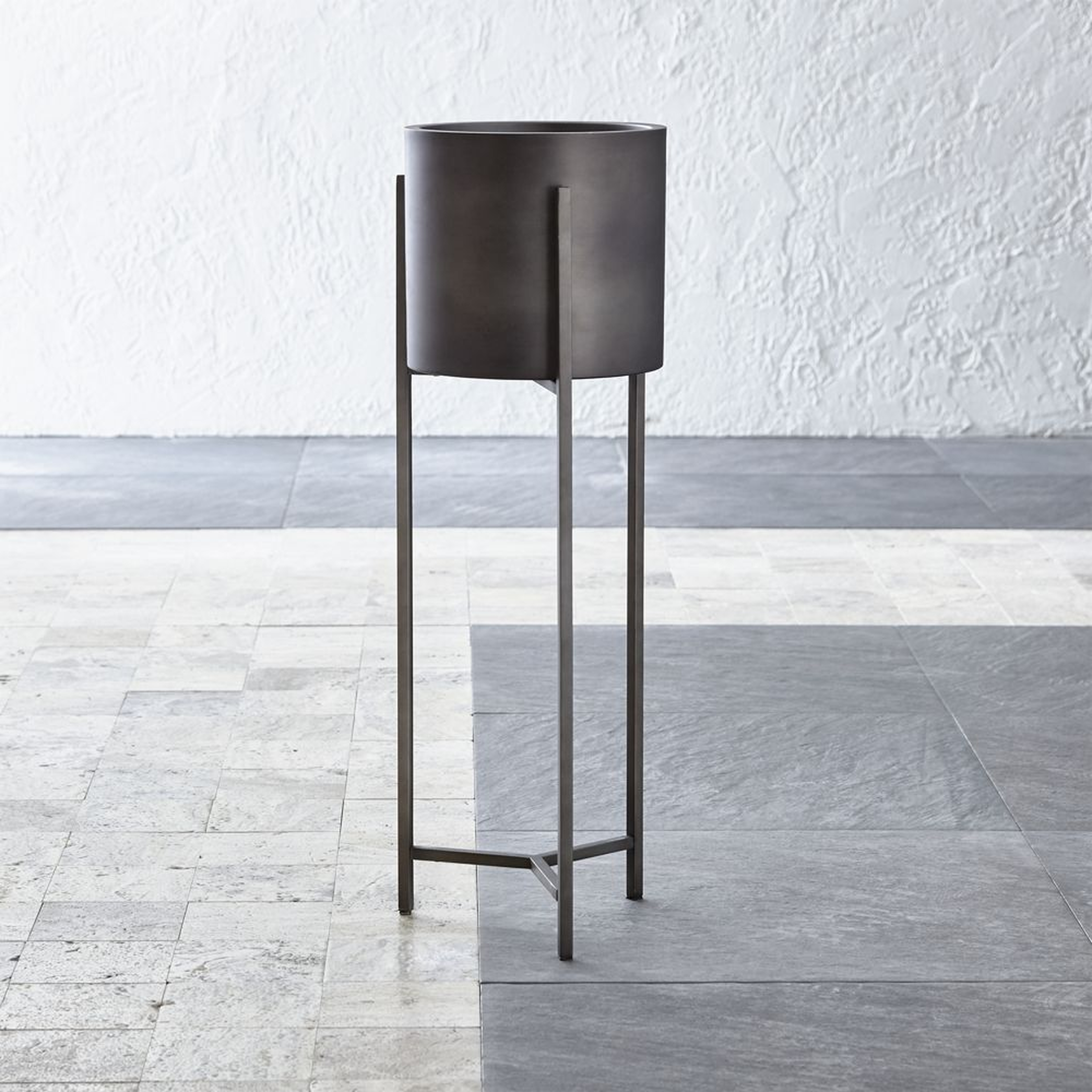 Dundee Floor Planter with Tall Stand - Crate and Barrel
