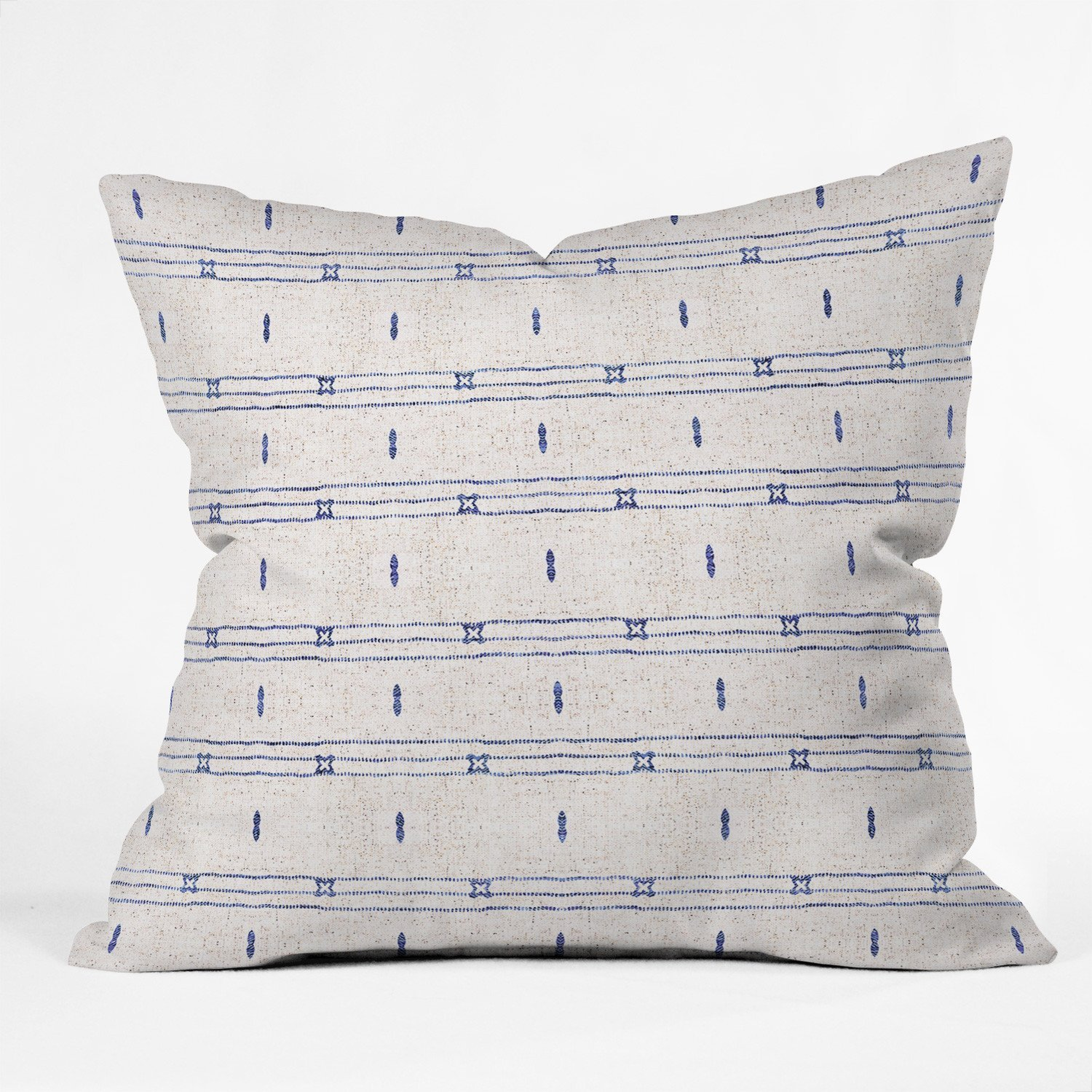 French Linen Stripe Outdoor pillow - 18'' x 18'' - Wander Print Co.