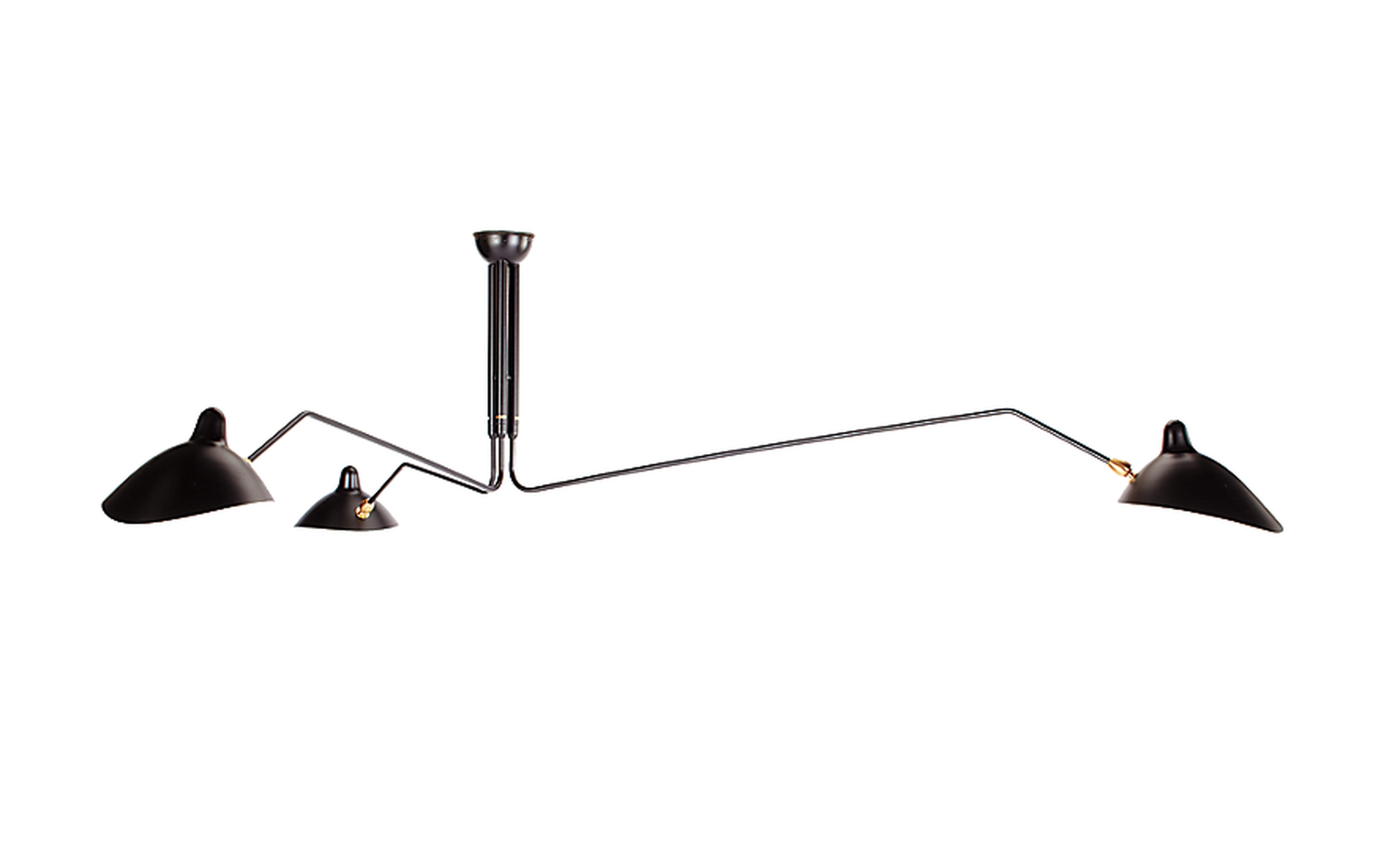 Serge Mouille Three-Arm Ceiling Lamp - Design Within Reach