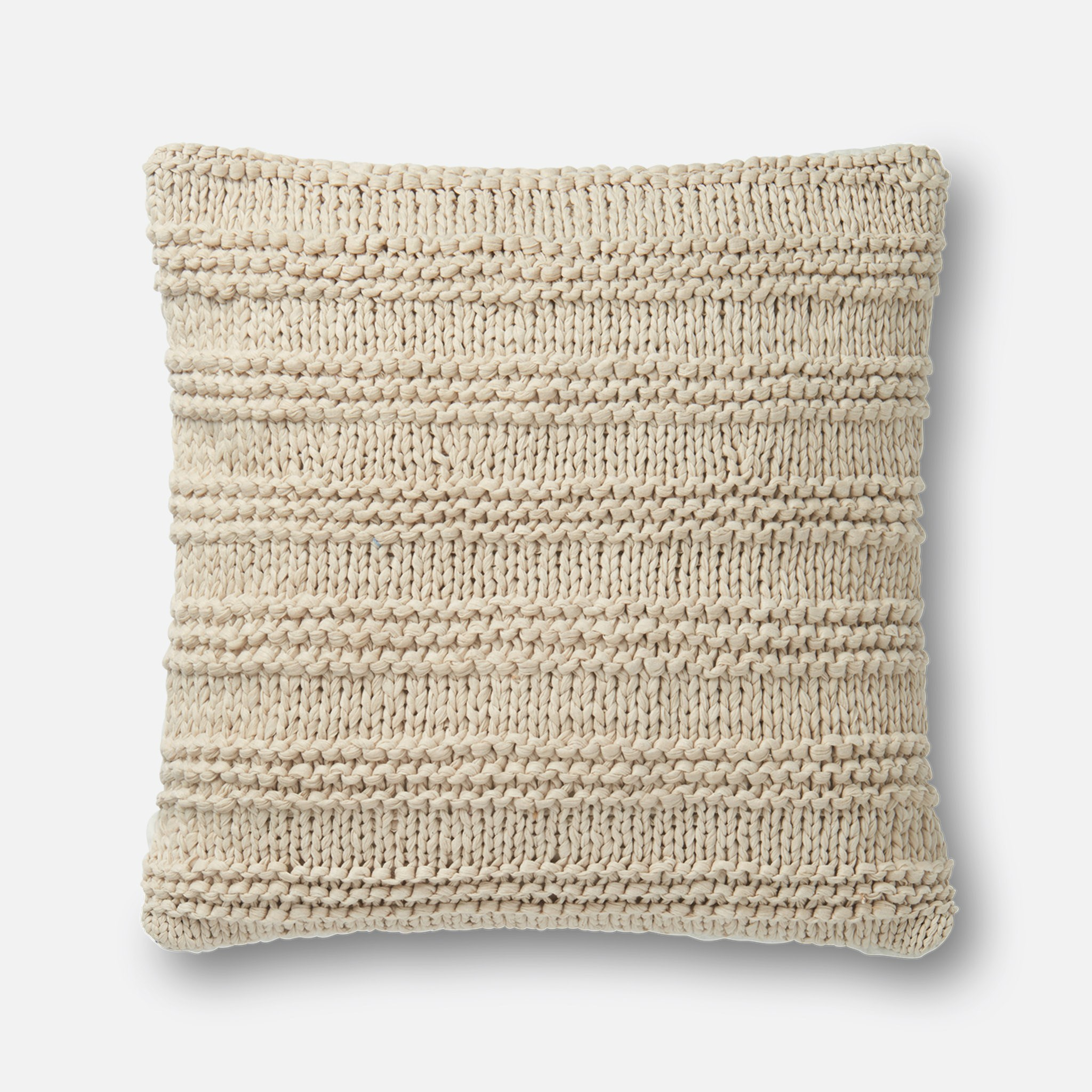 DSET Pillow BEIGE 22" X 22" Cover w/Down - Loloi Rugs