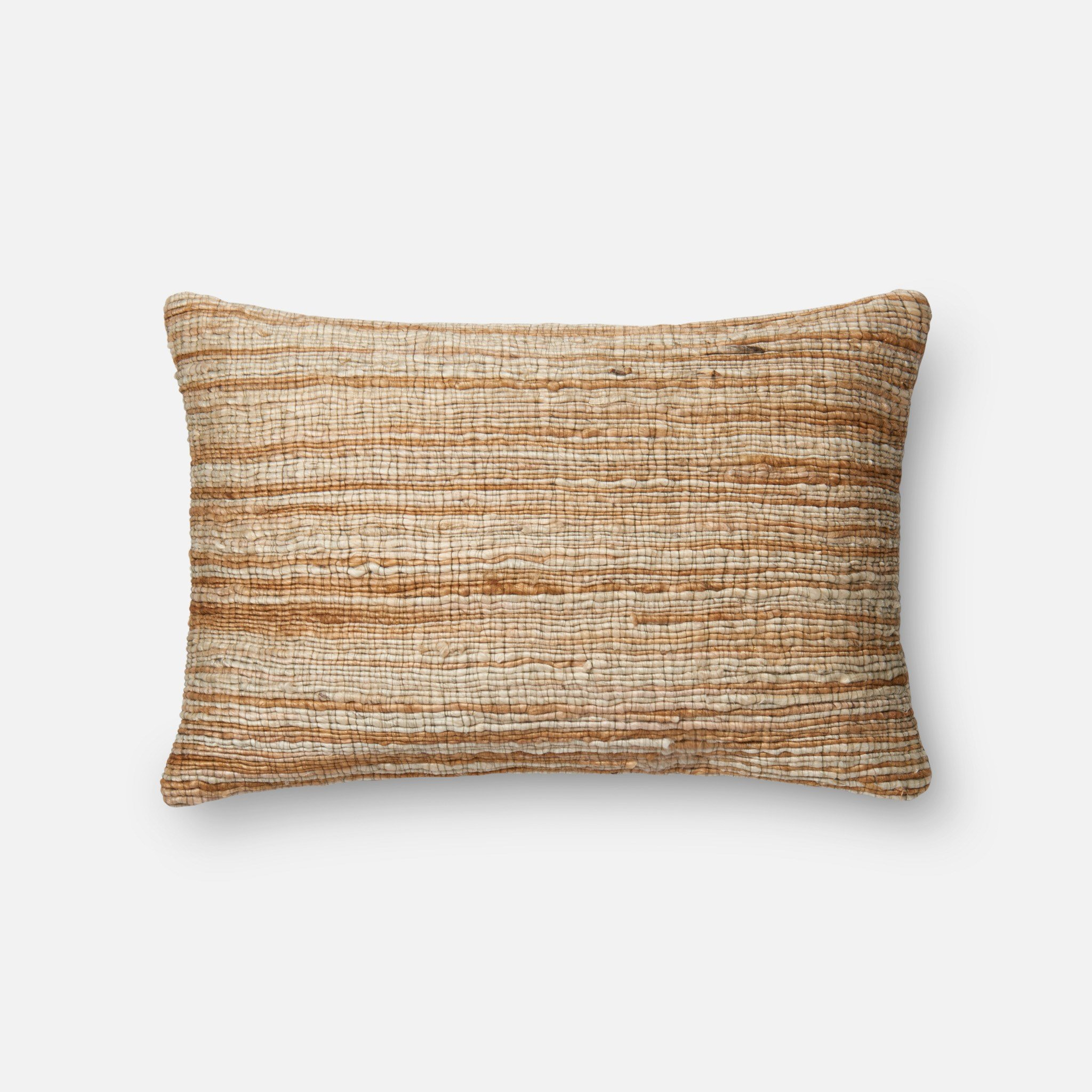ED Ellen DeGeneres Crafted by Loloi Pillows P4014 Camel / Beige 13" x 21" Cover w/Down - Loloi Rugs