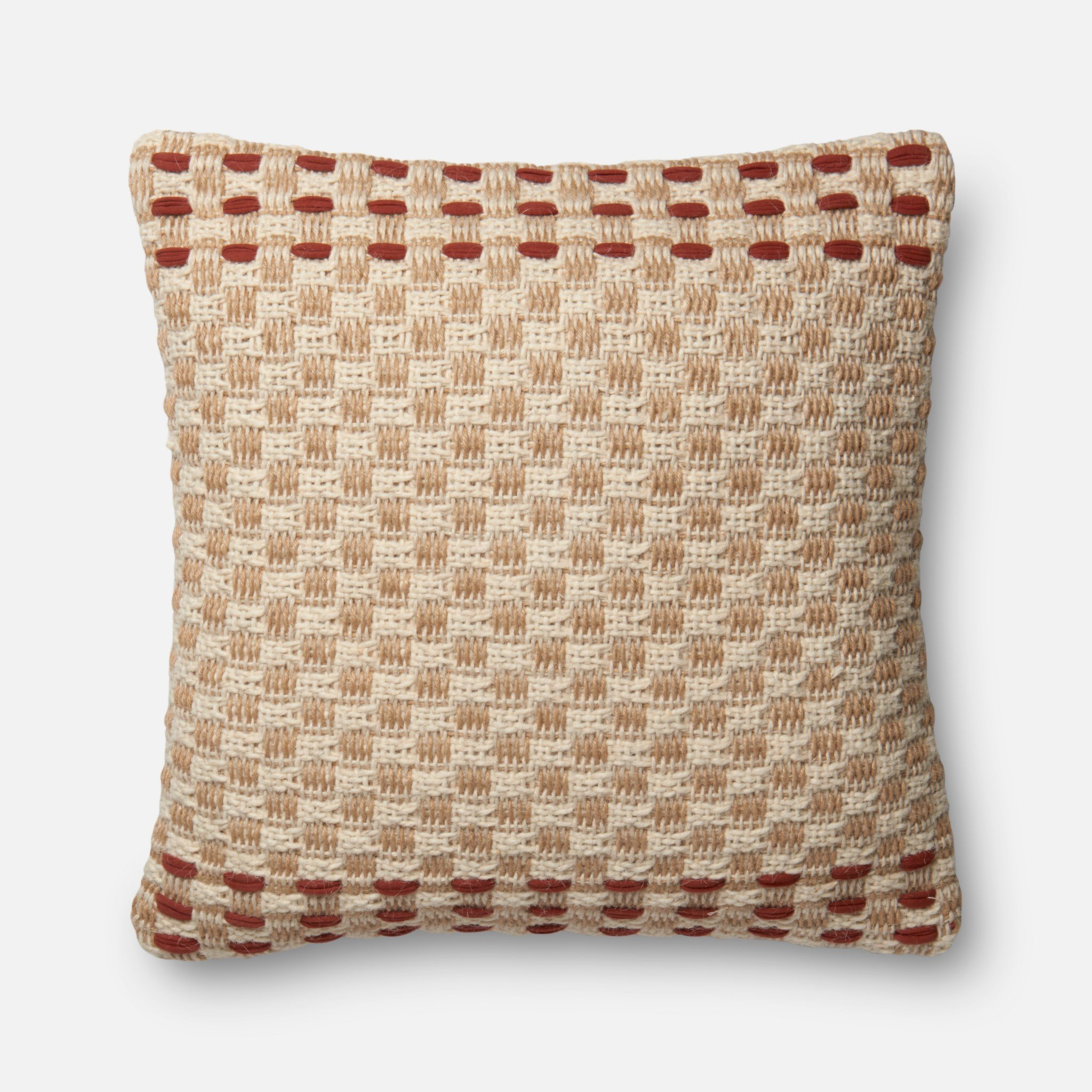 ED Ellen DeGeneres Crafted by Loloi Pillows P4024 Rust / Multi 22" x 22" Cover w/Down - Loloi Rugs