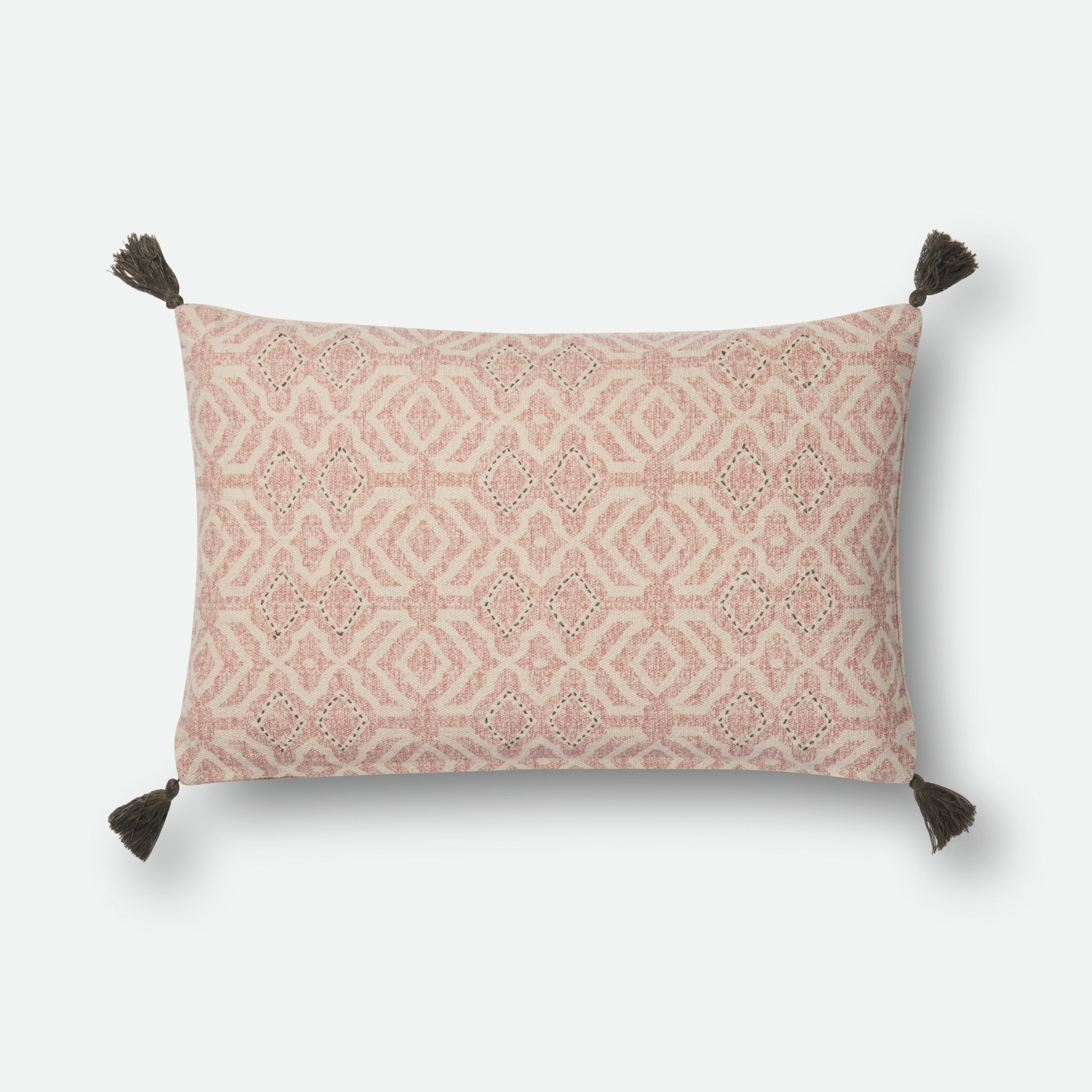 PILLOWS Pillow NATURAL / PINK 13" X 21" Cover w/Down - Loloi Rugs