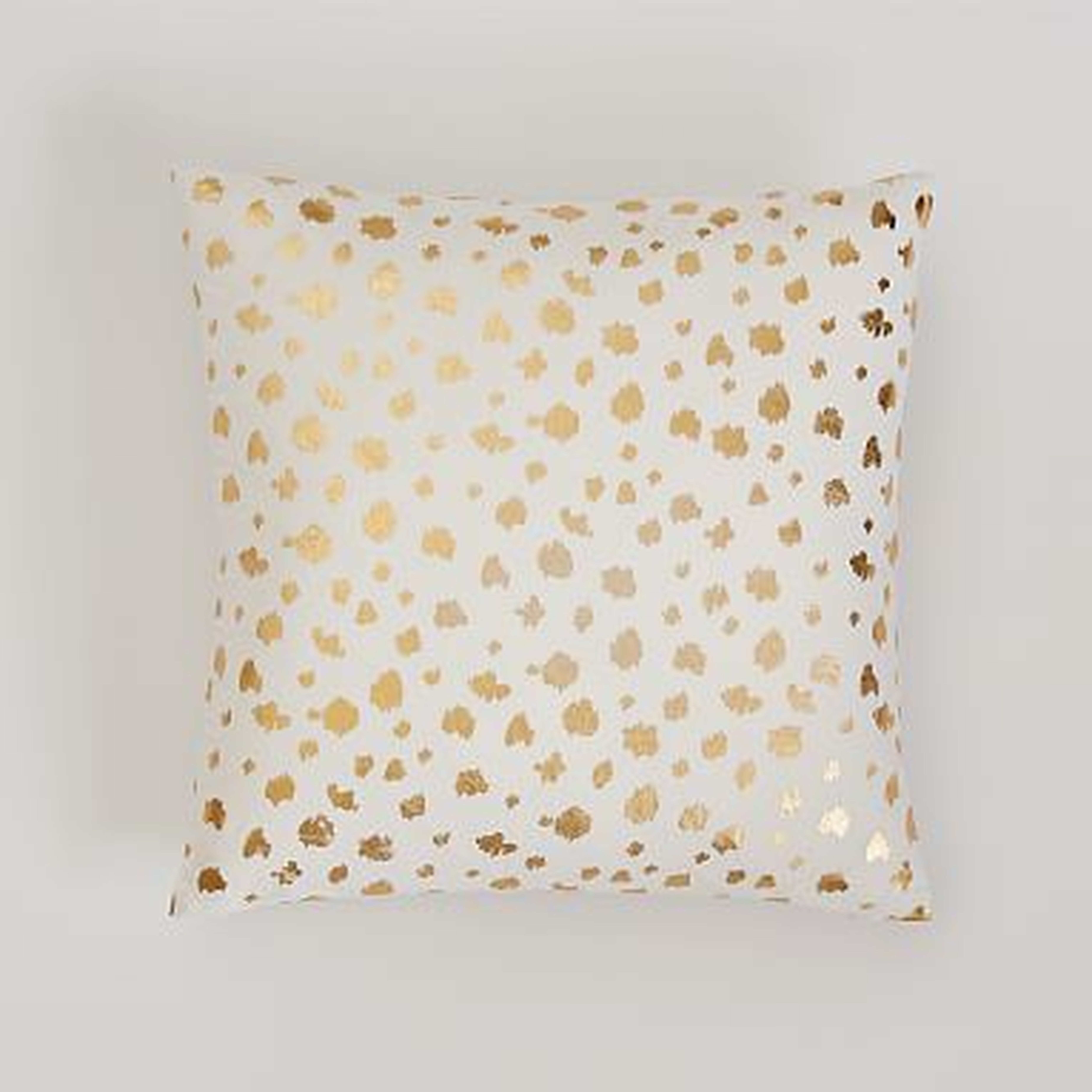 Metallic Pillow Cover, 16X16, Gold Ikat Dot - Pottery Barn Teen