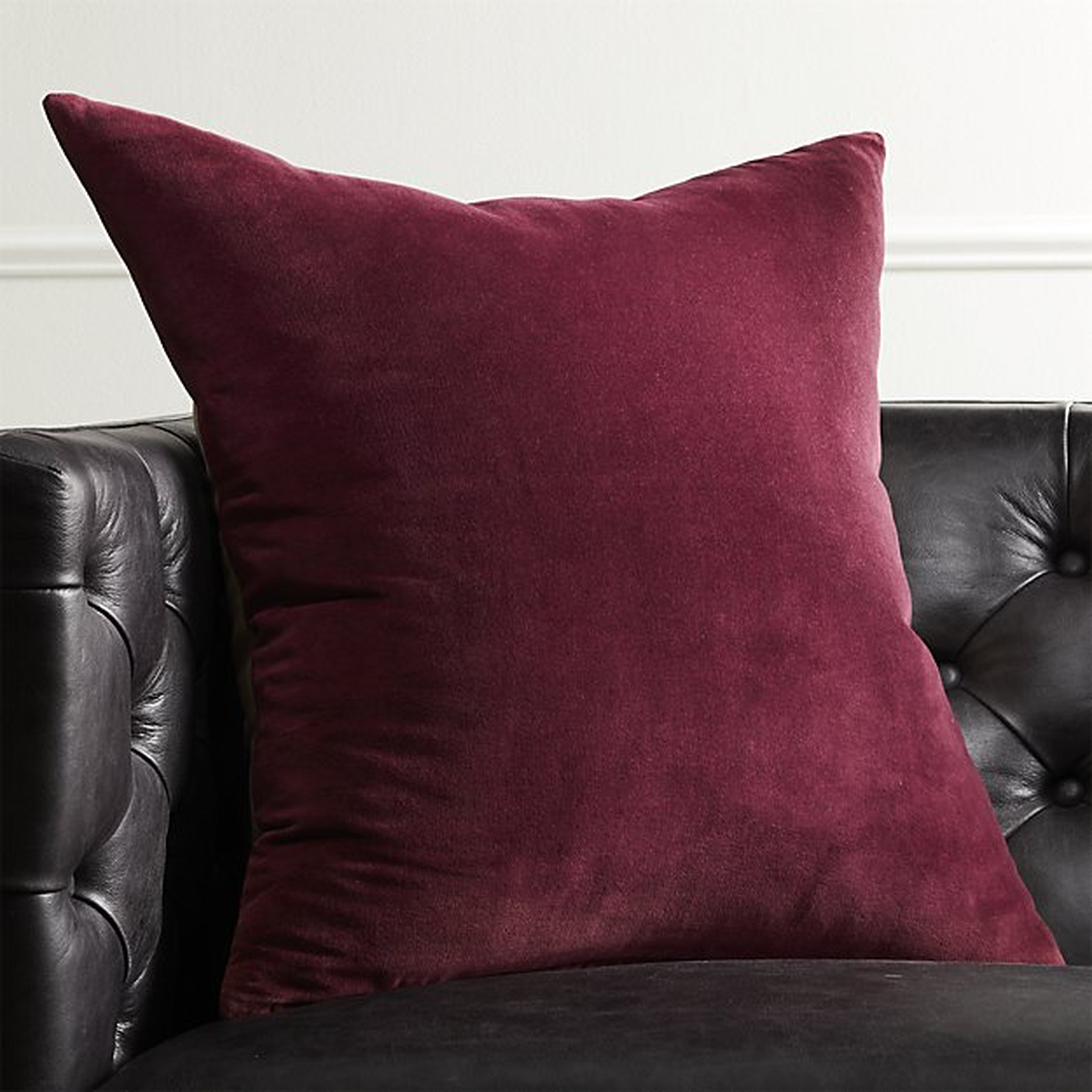 23" leisure plum pillow with down-alternative insert - CB2