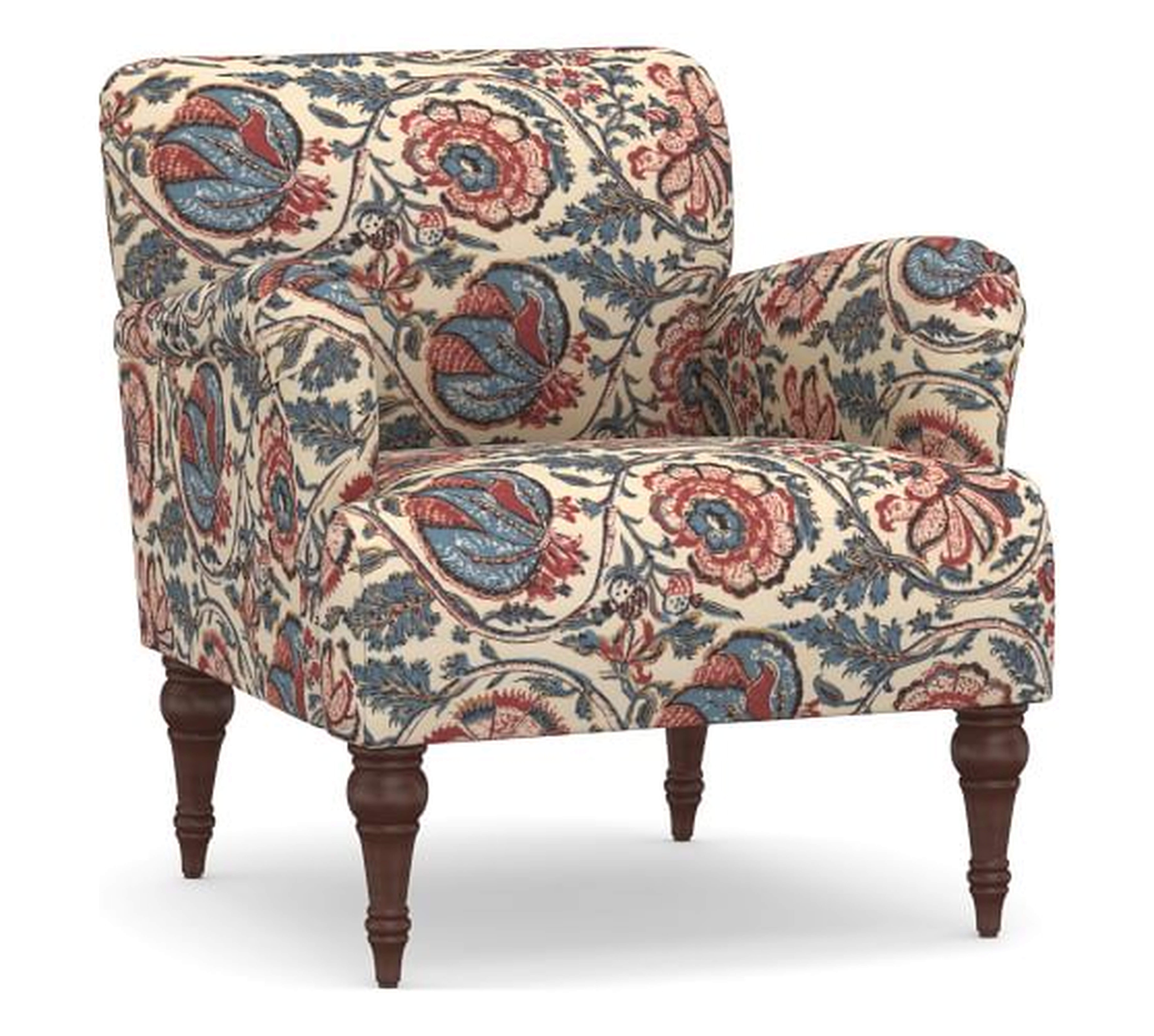 Hadley Upholstered Armchair, Haylie Red - Pottery Barn
