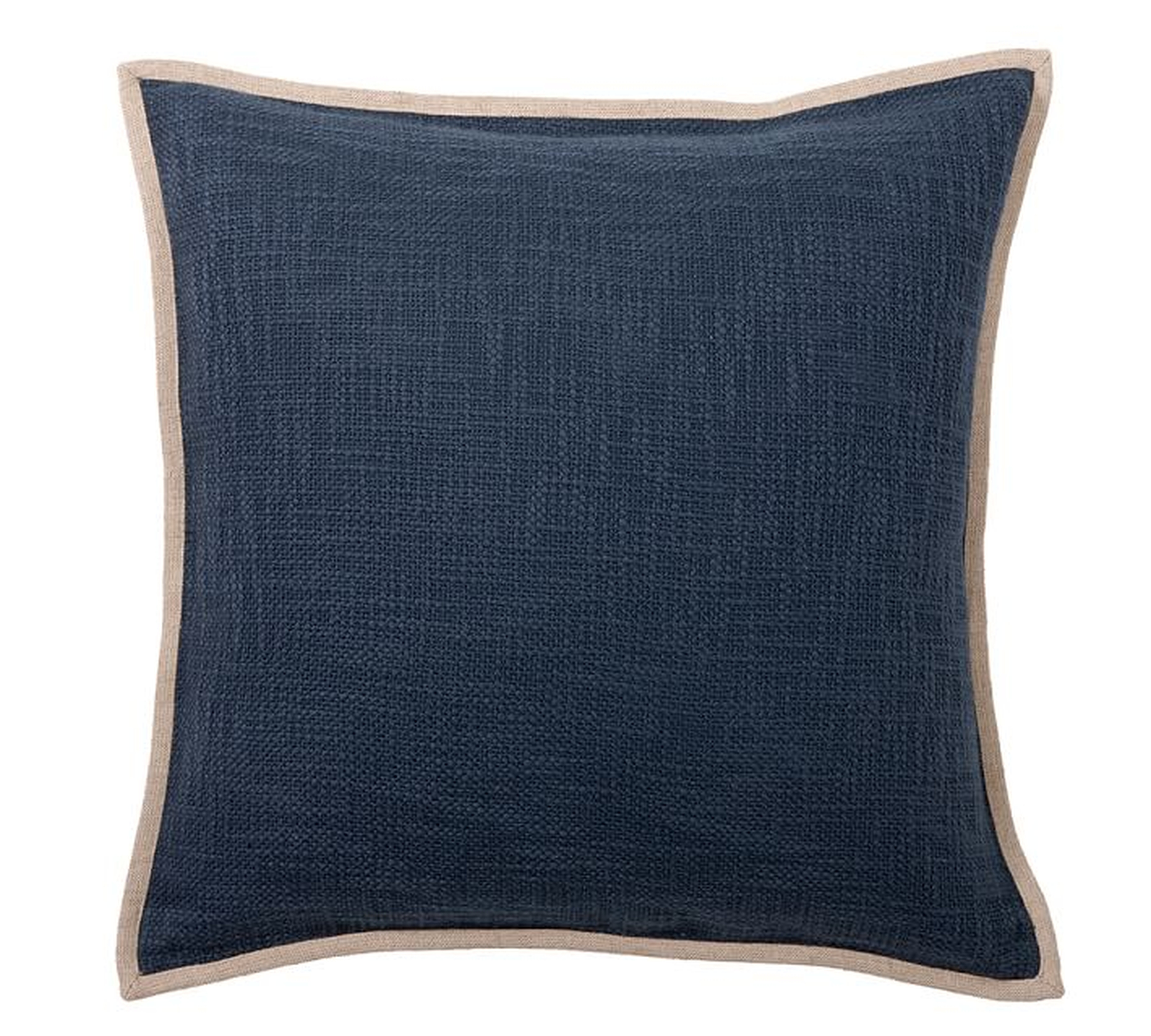 Cotton Basketweave Pillow Cover 20" - Sailor Blue - Pottery Barn
