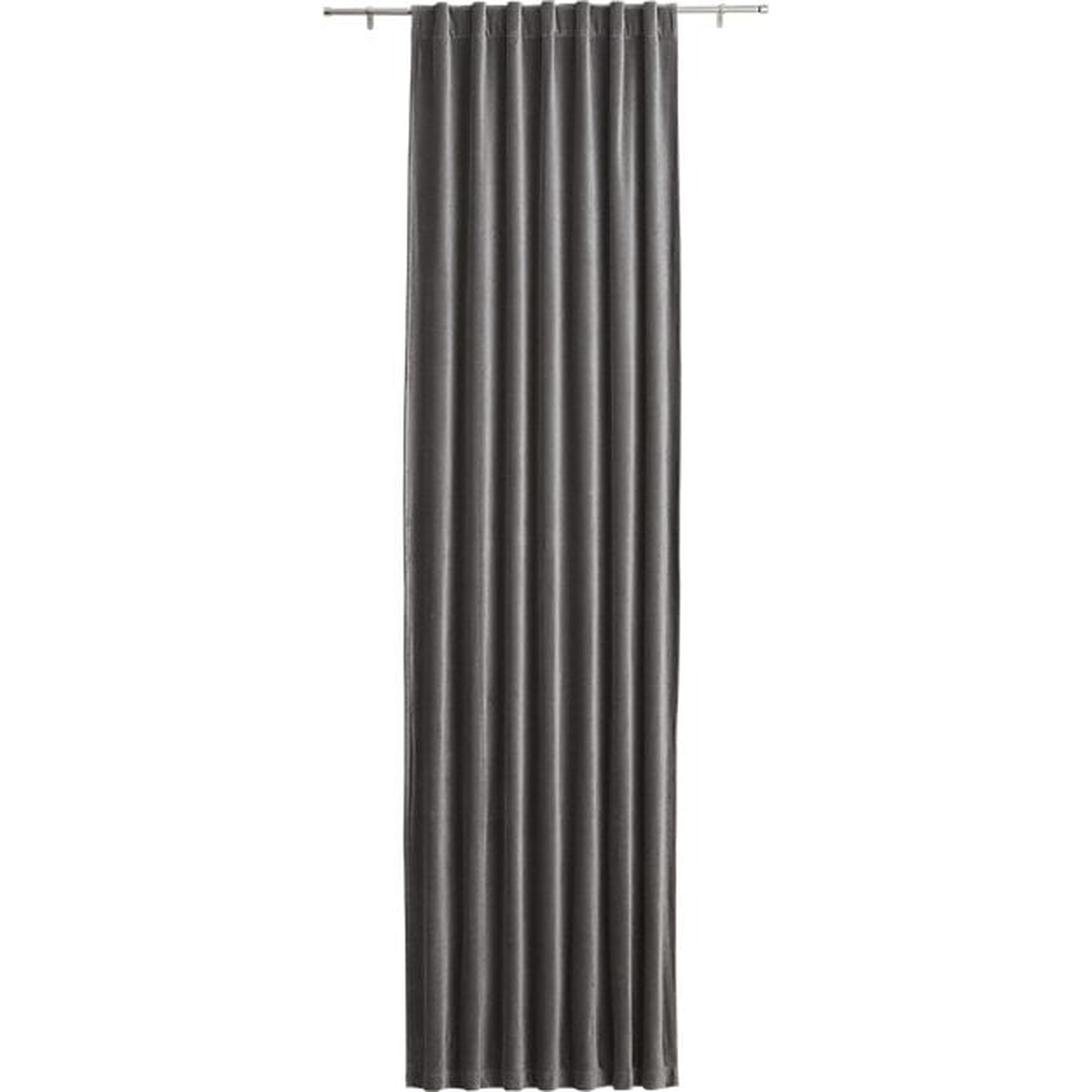 Velvet graphite curtain panel 48"x84" - CB2