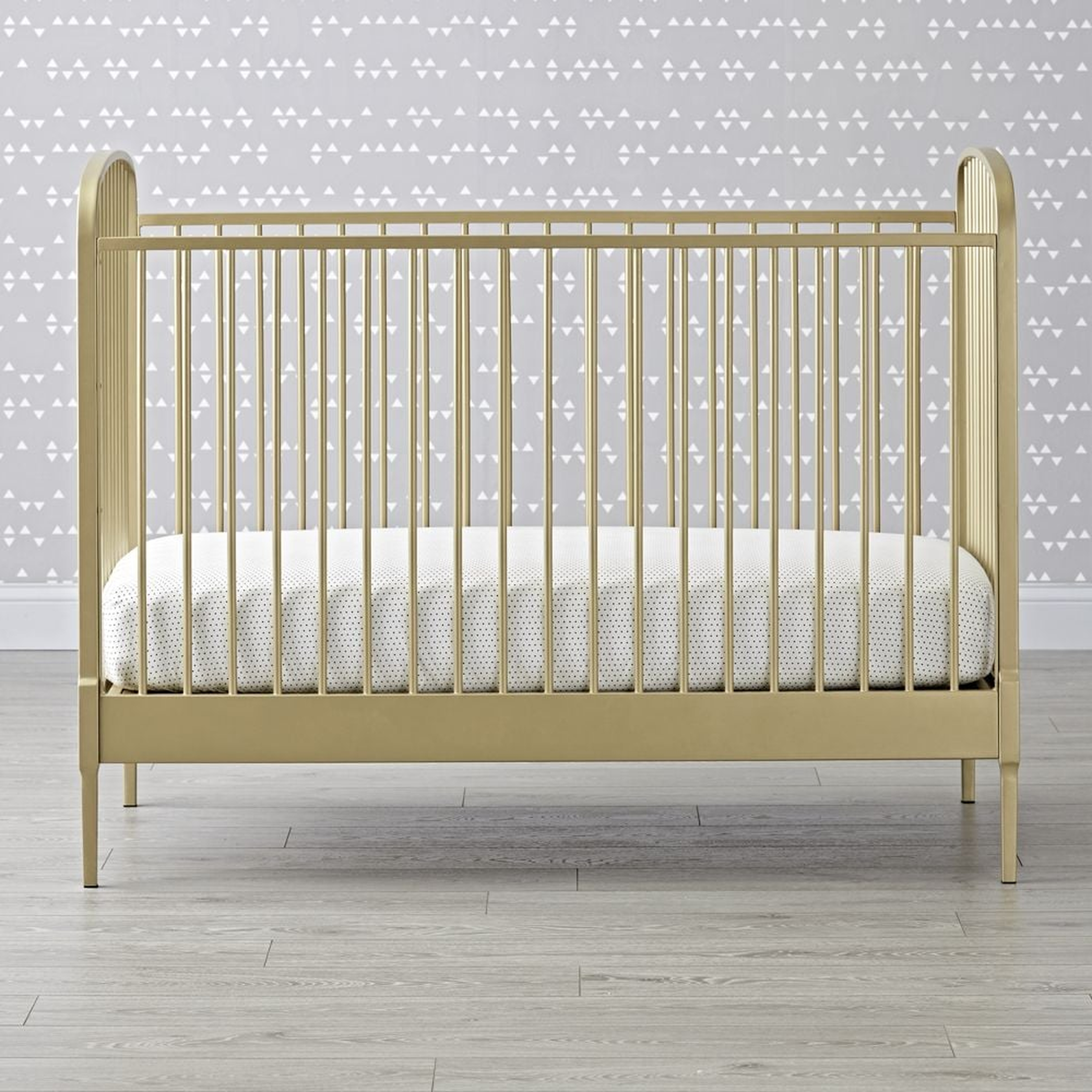 Larkin Gold Metal Baby Crib - Crate and Barrel