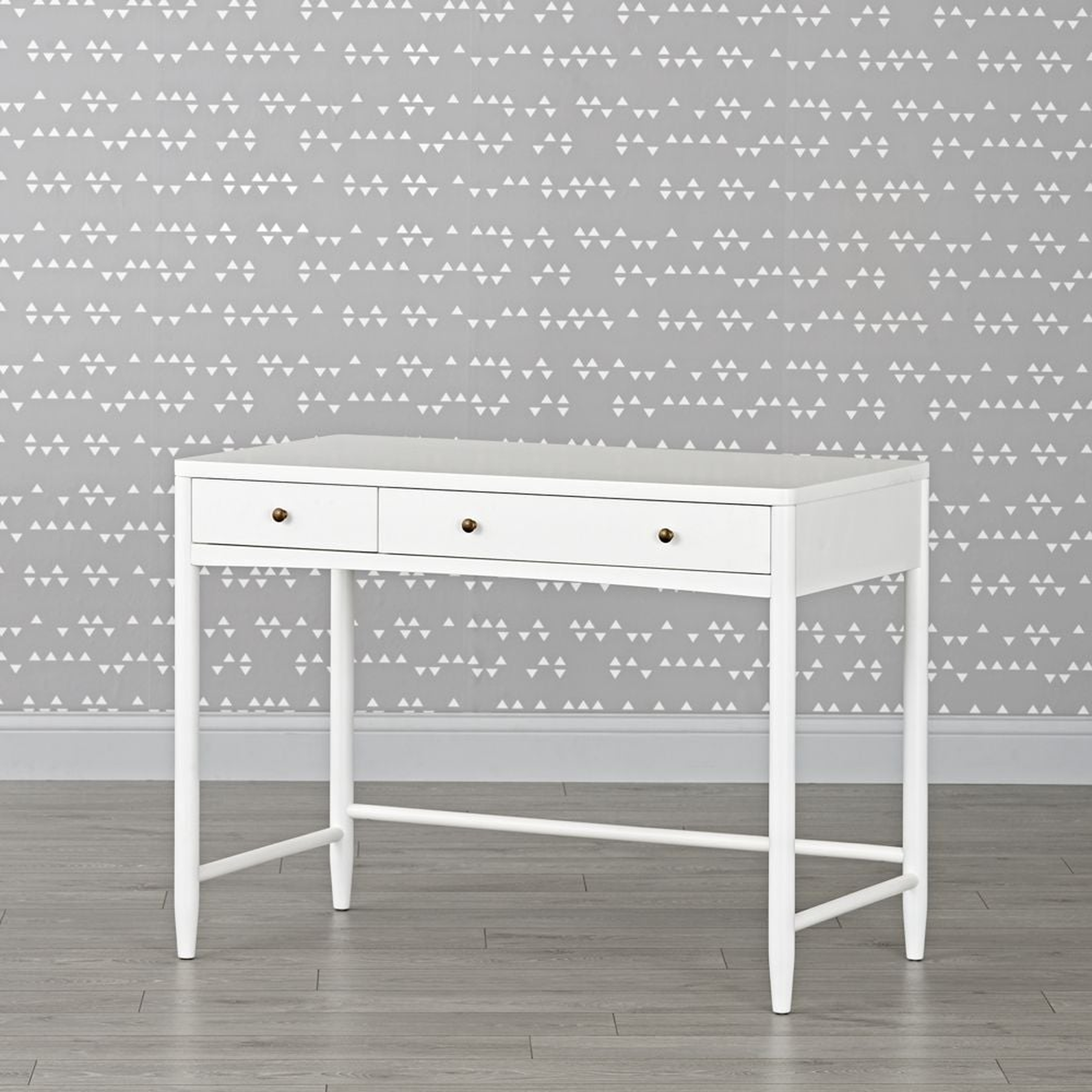 Hampshire White Wood 2-Drawer Kids Desk - Crate and Barrel