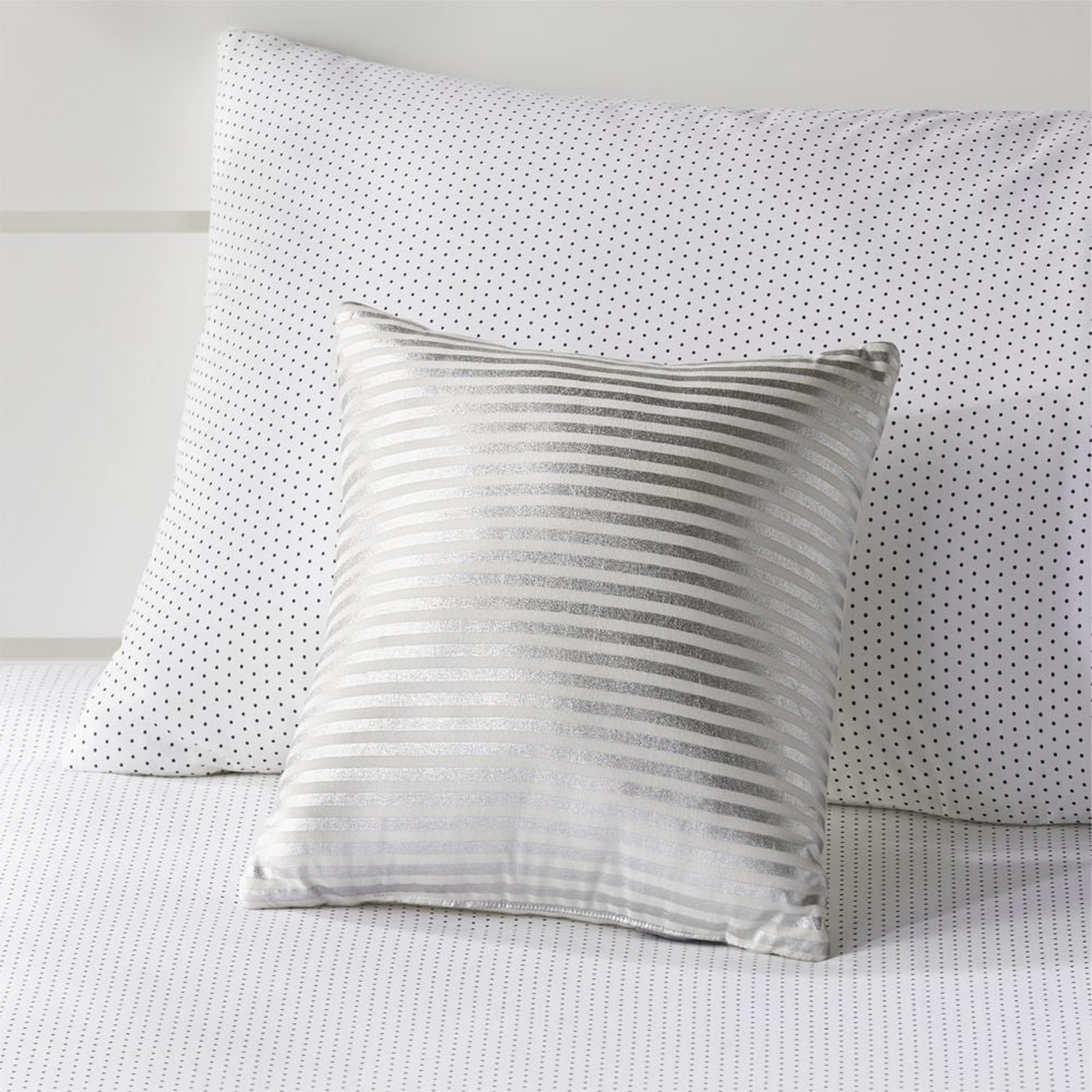 Silver Pinstripe Throw Pillow - Crate and Barrel