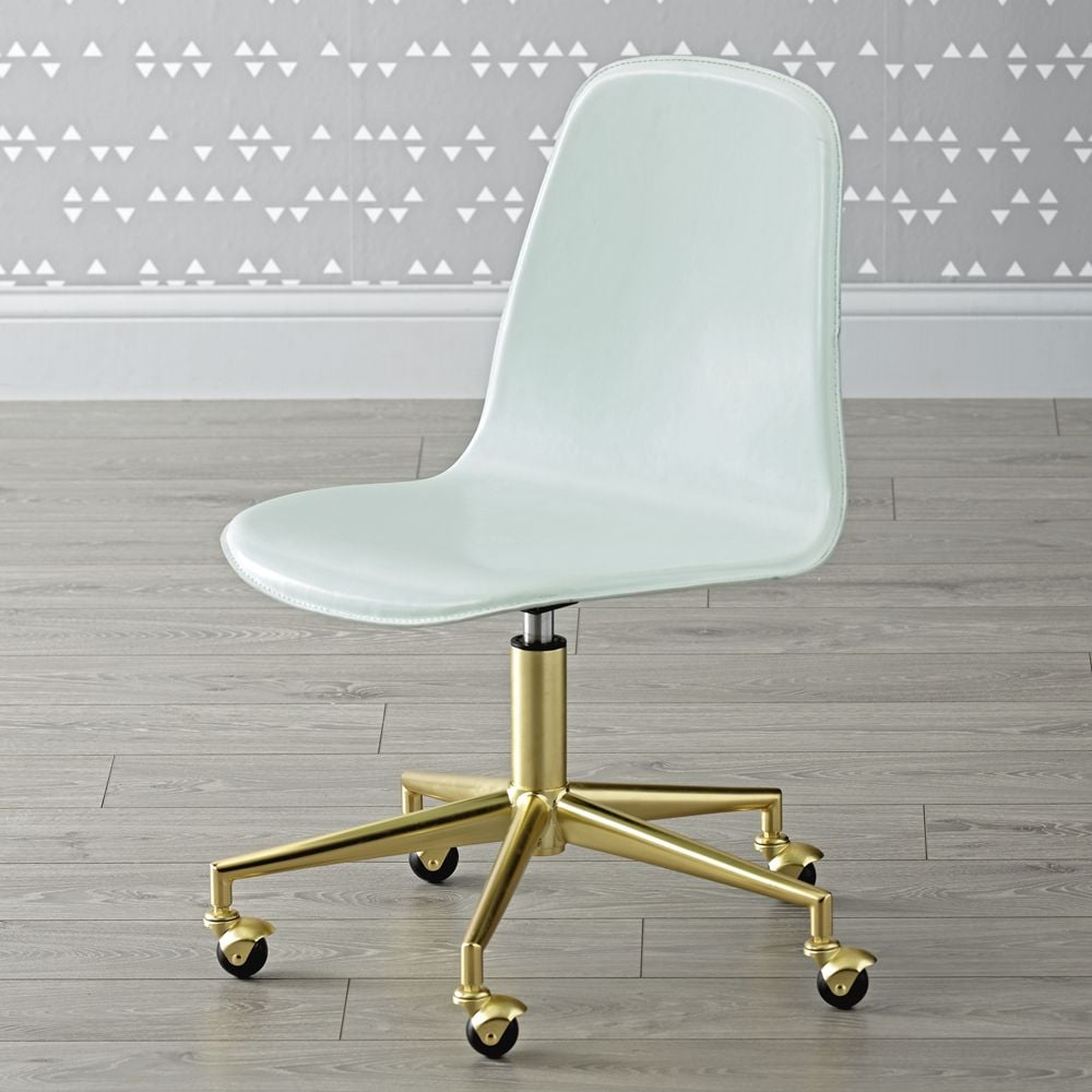 Kids Class Act Mint and Gold Desk Chair - Crate and Barrel