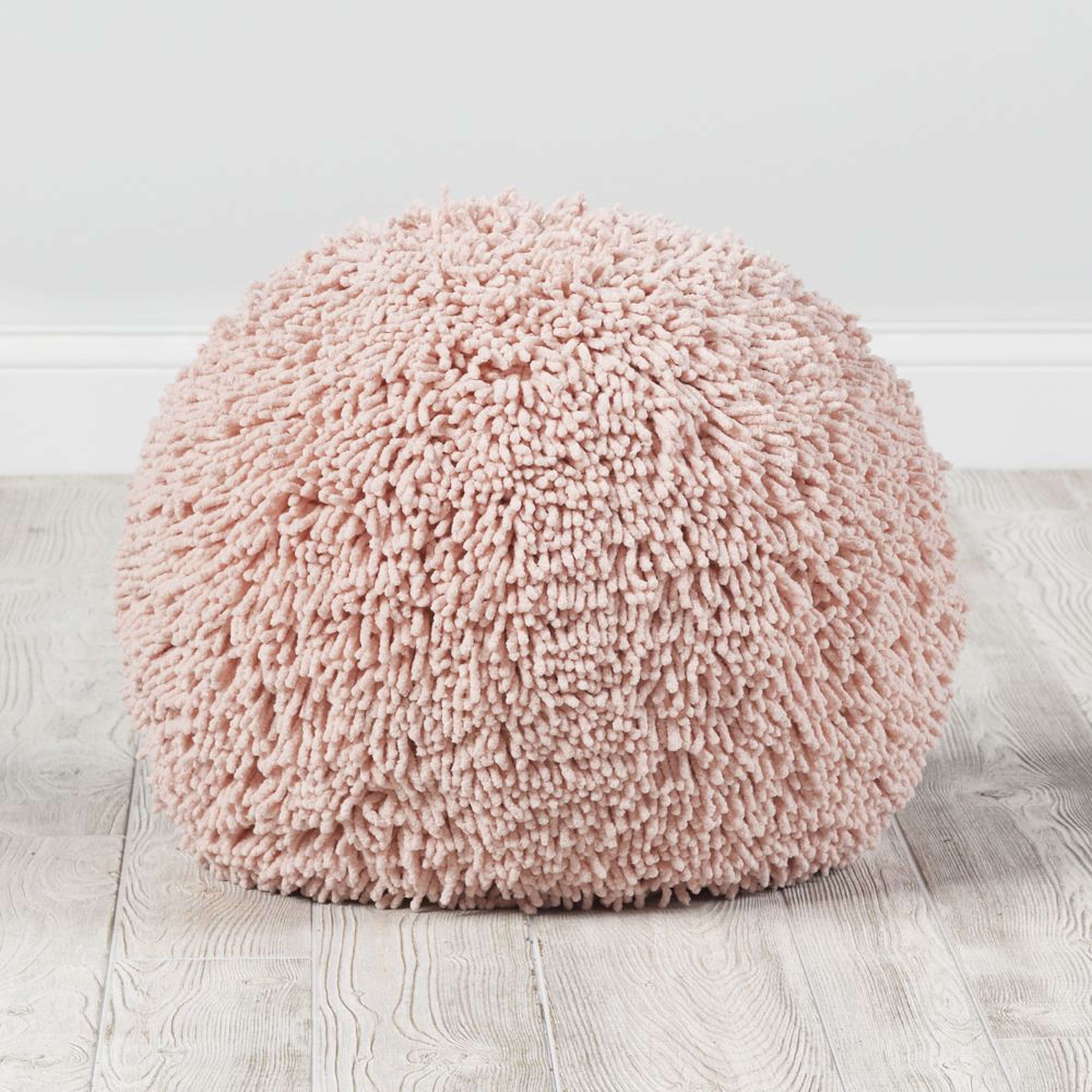 Shaggy Pouf, Pink - Crate and Barrel