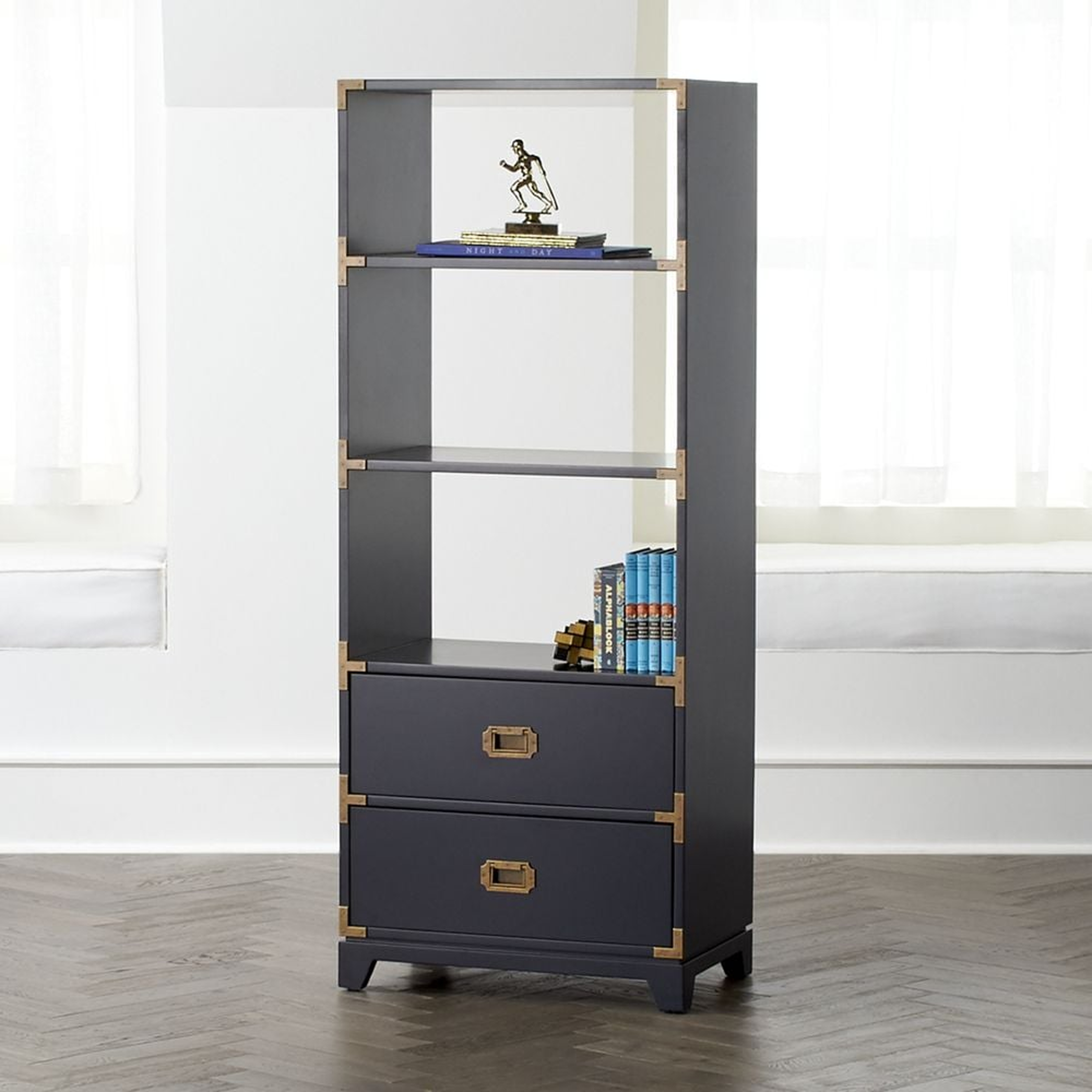 Navy Campaign Bookcase - Crate and Barrel