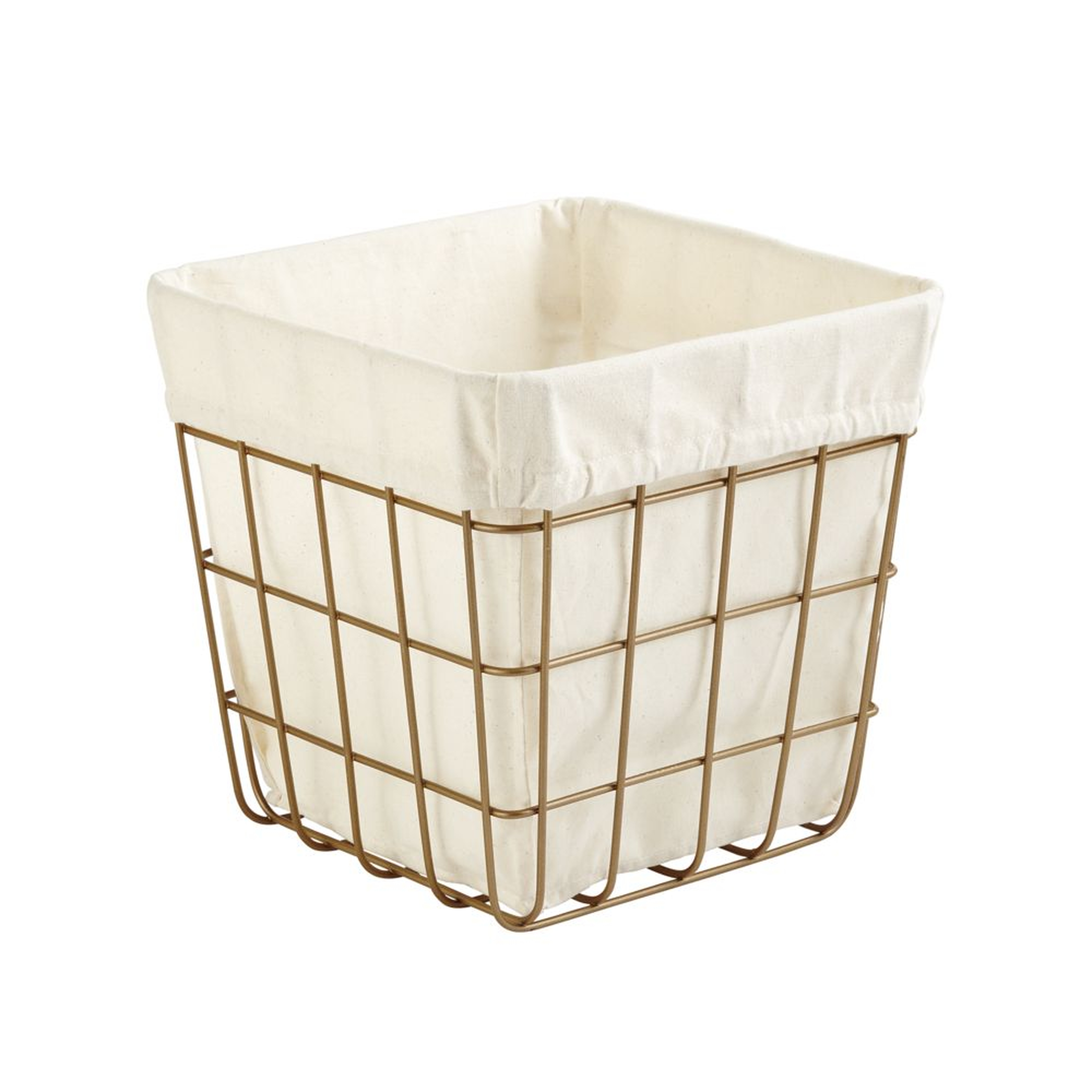 Gold Wire Cube Bin - Crate and Barrel