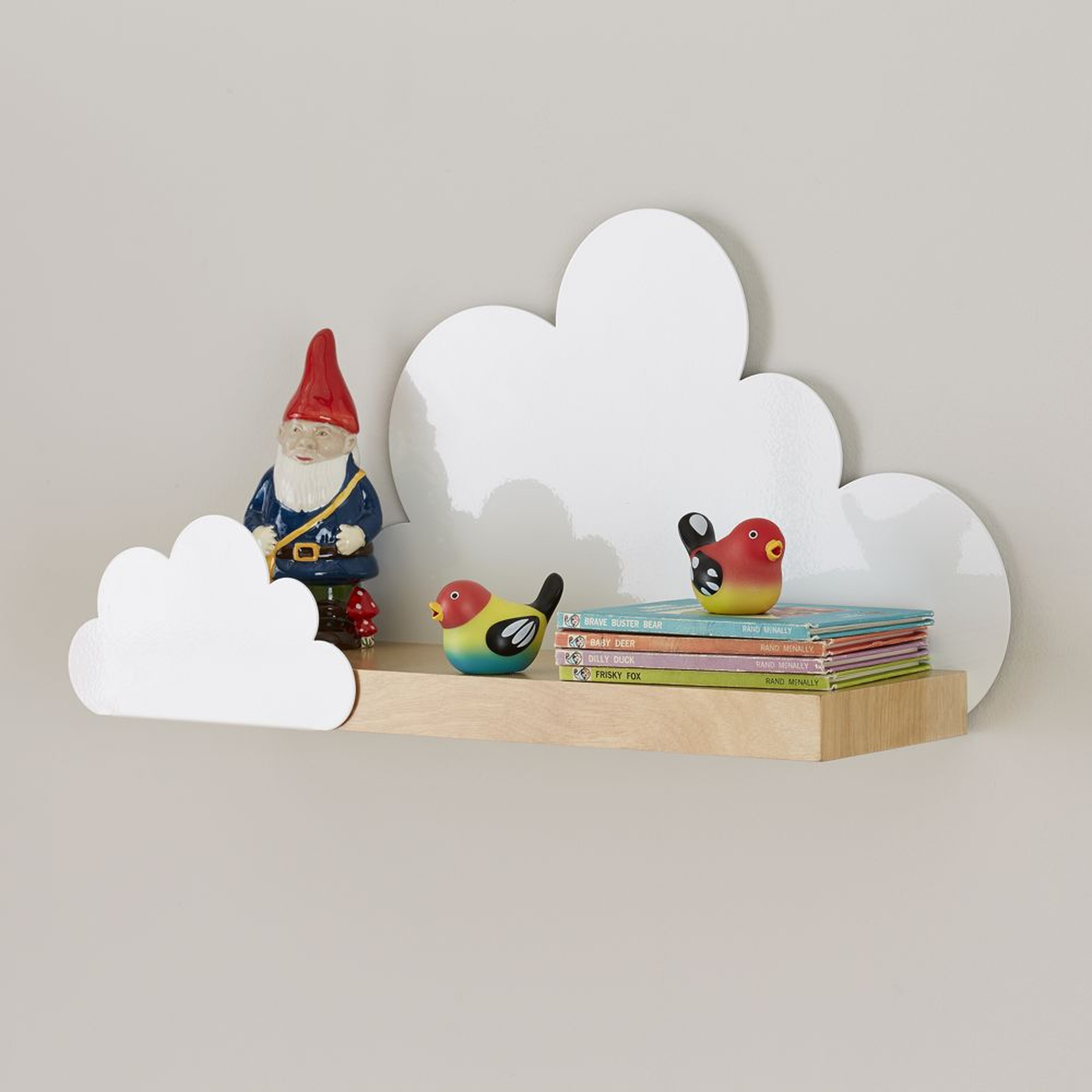 Cloud Metal and Wood Wall Shelf - Crate and Barrel