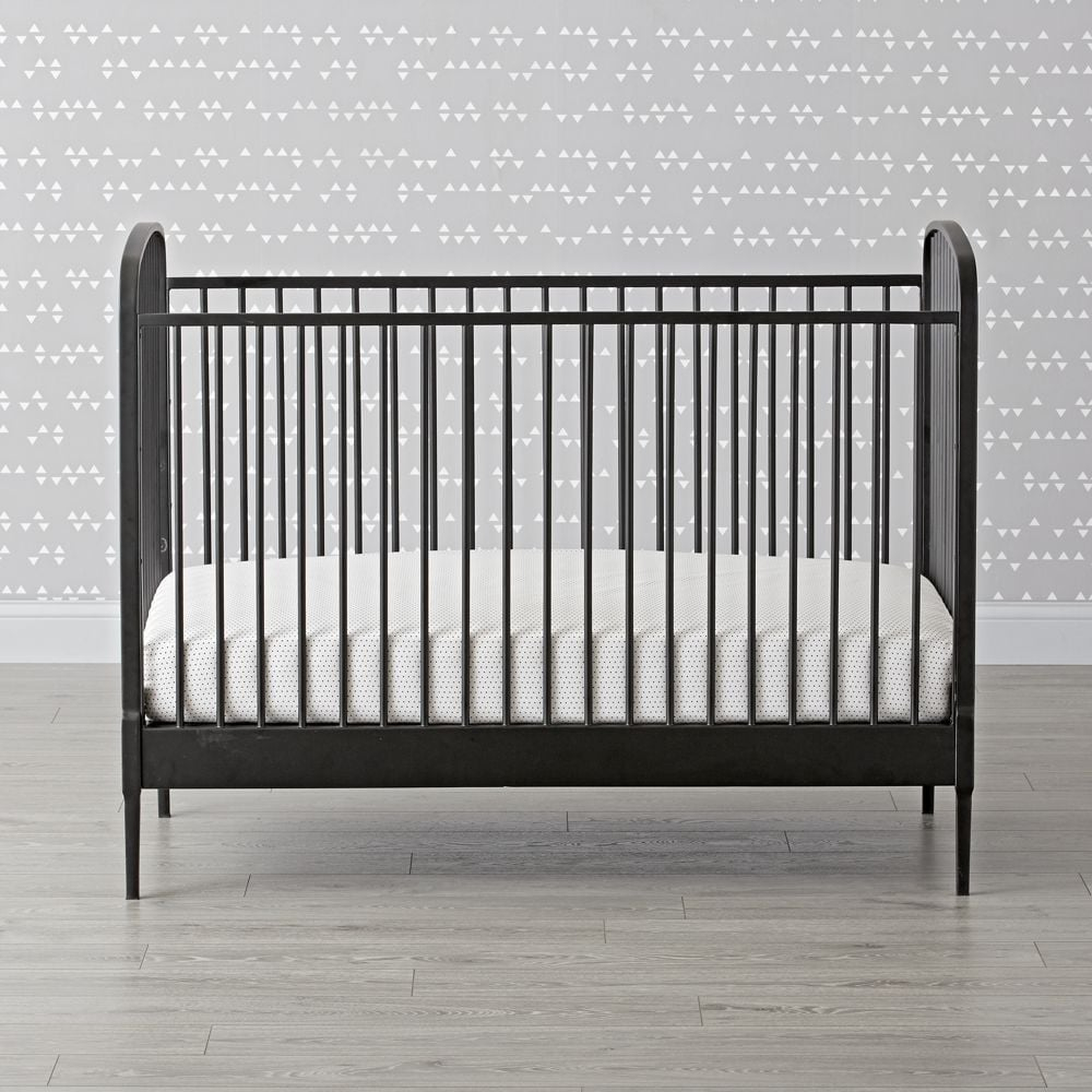 Larkin Black Metal Convertible Baby Crib - Crate & Kids
