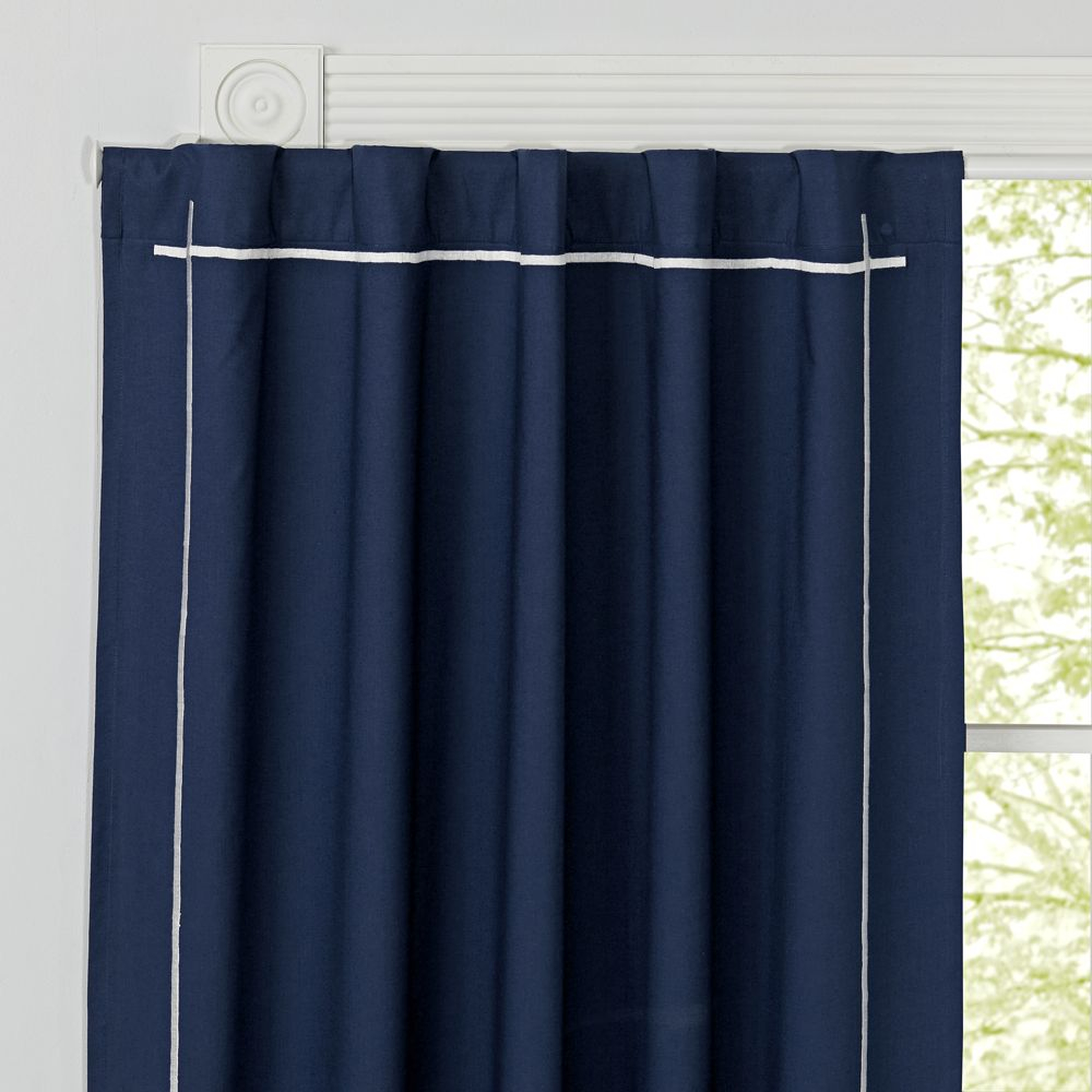 Genevieve Gorder 84" Navy Blackout Curtain - Crate and Barrel