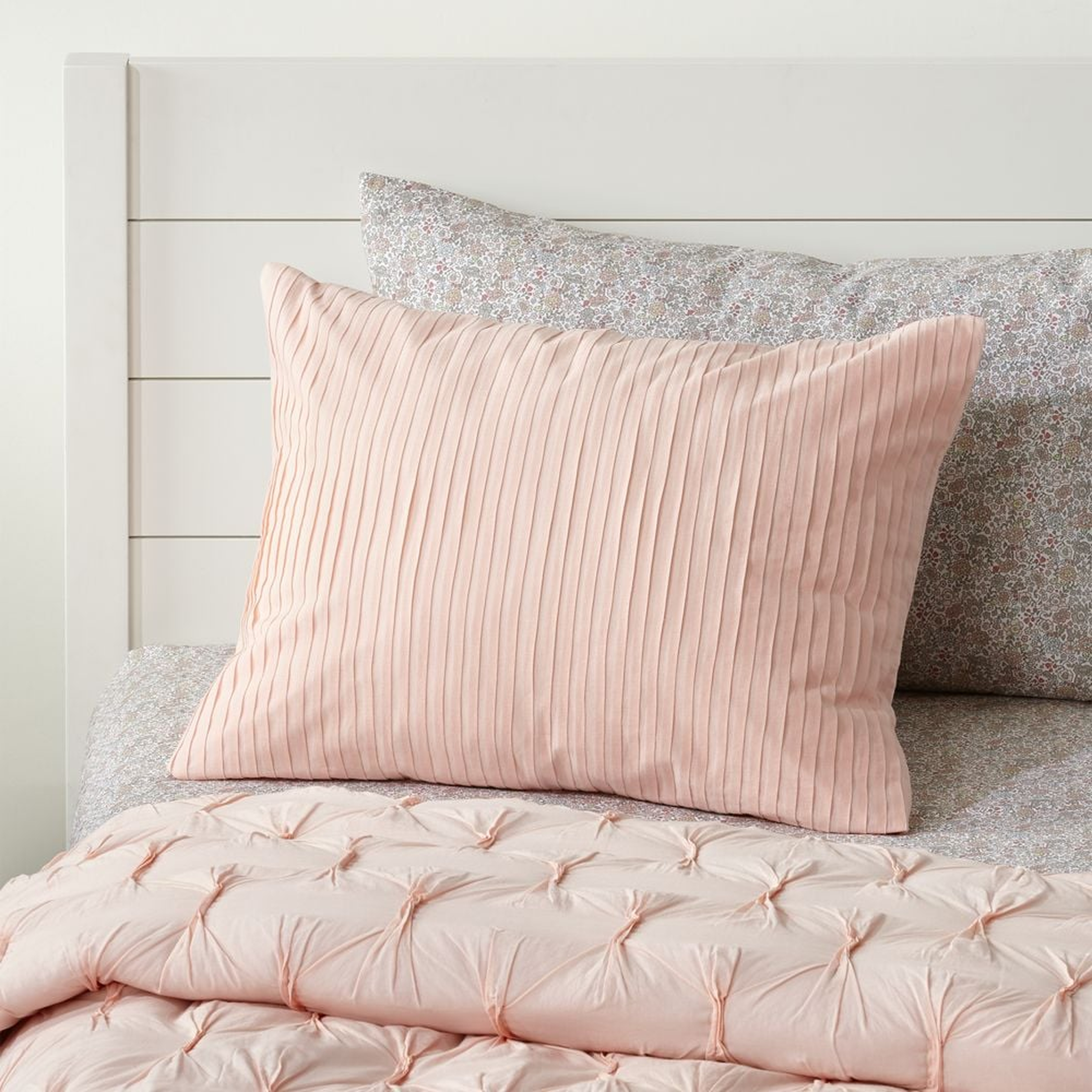 Chic Pleated Pink Sham - Crate and Barrel