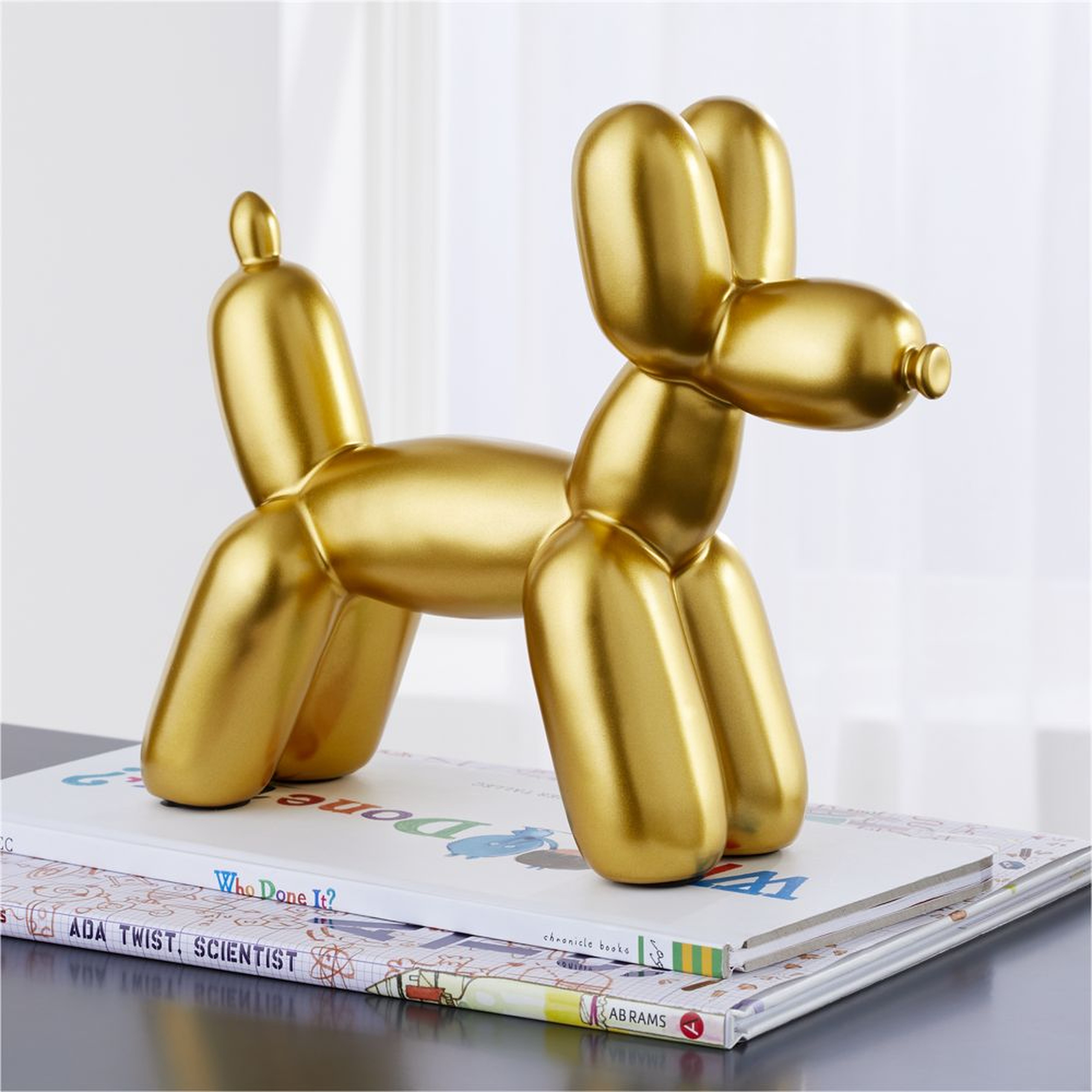 Gold Dog Balloon Animal Bookend - Crate and Barrel