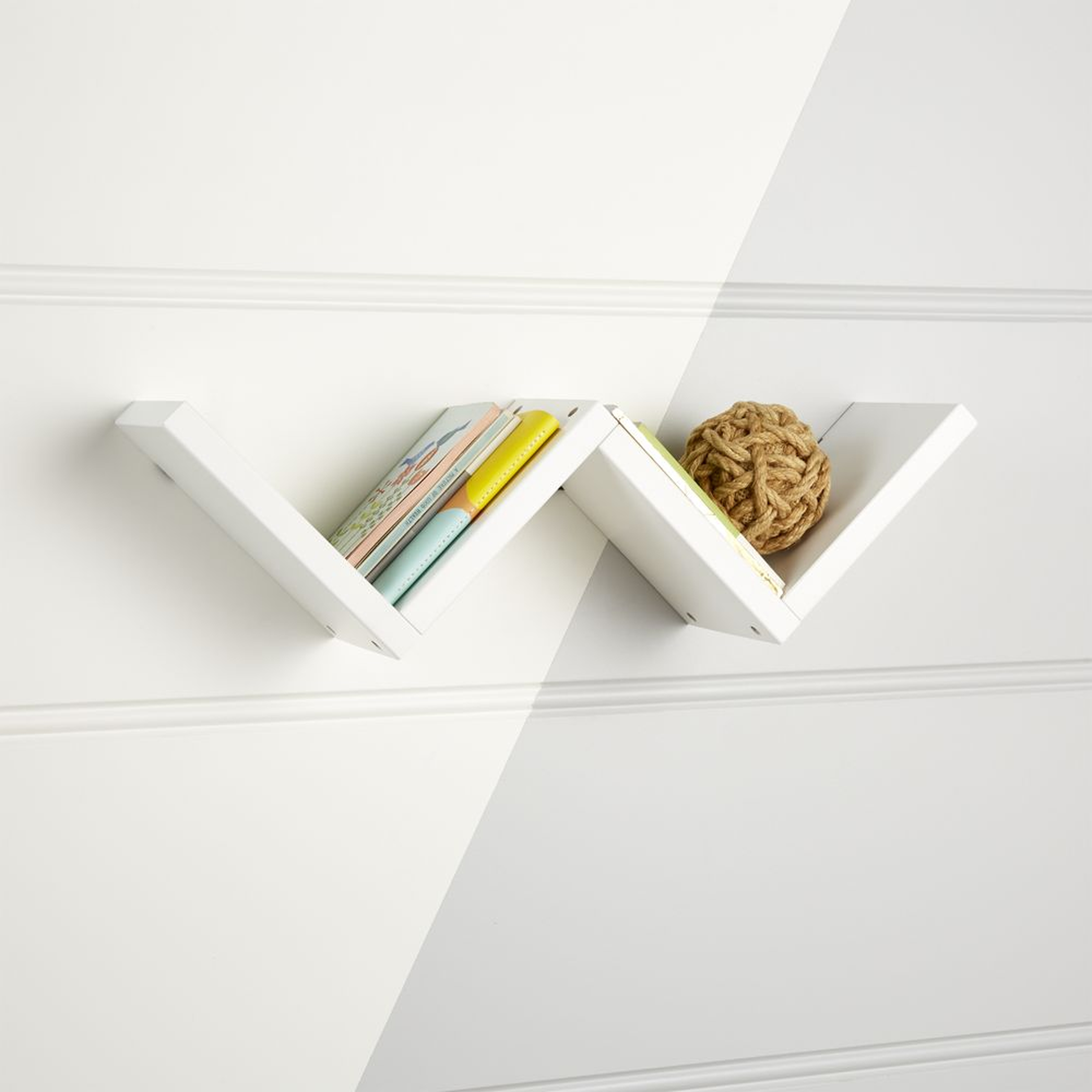 Origami White Wall Shelf - Crate and Barrel