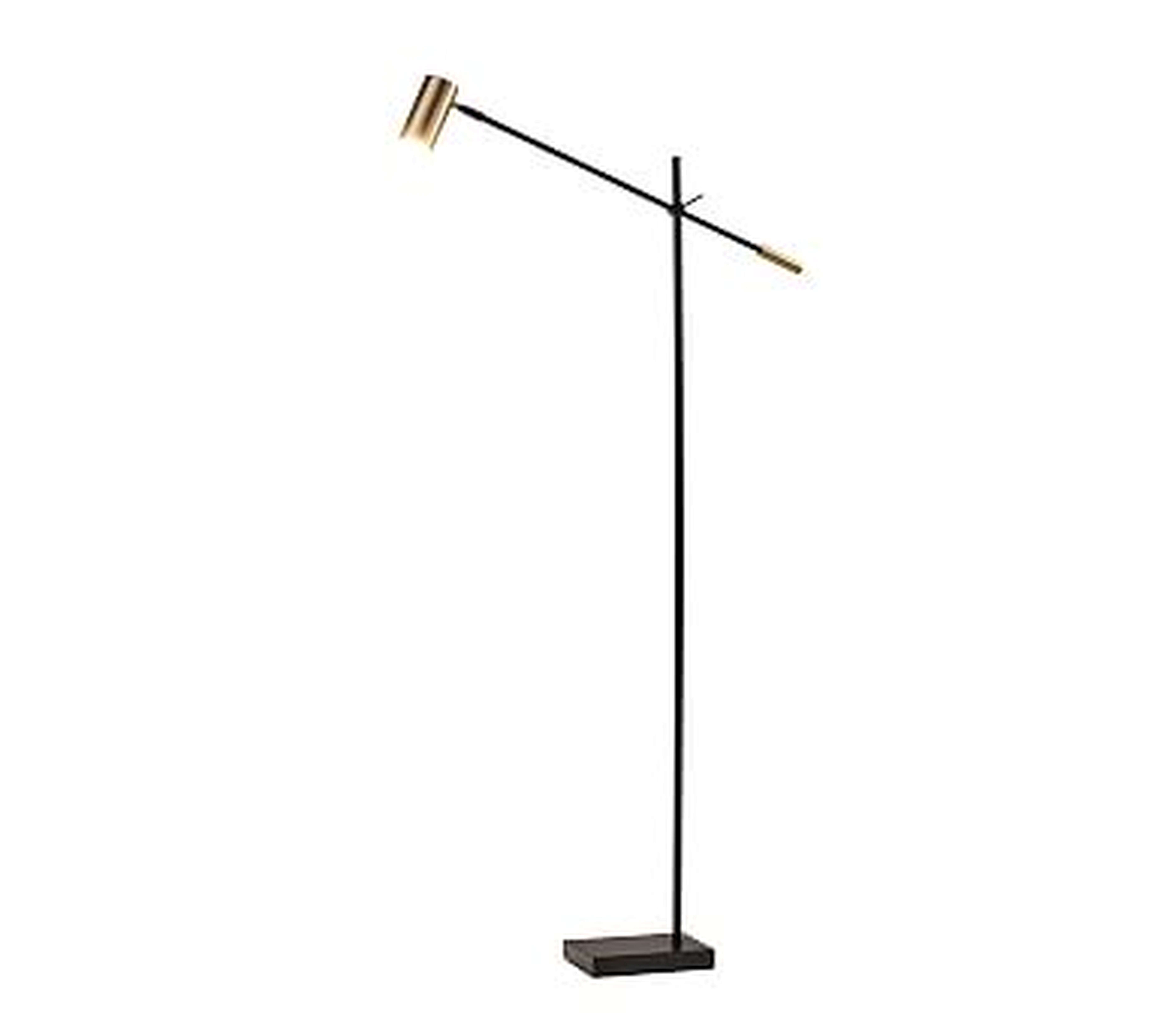 Ridge LED Task Floor Lamp, Black/Brass - Pottery Barn