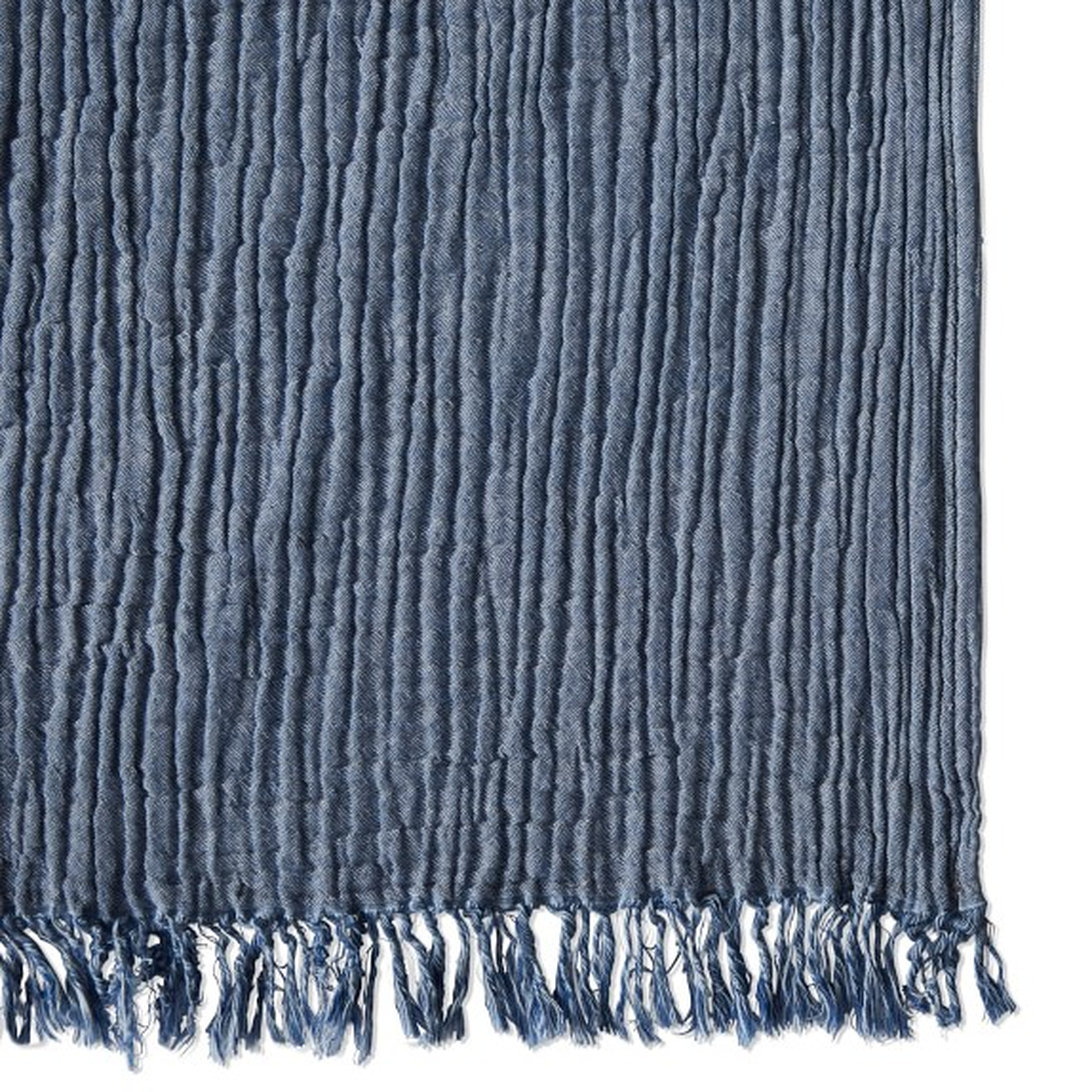 Cocoon Cotton Blanket, 90" X 90", Blue - Williams Sonoma