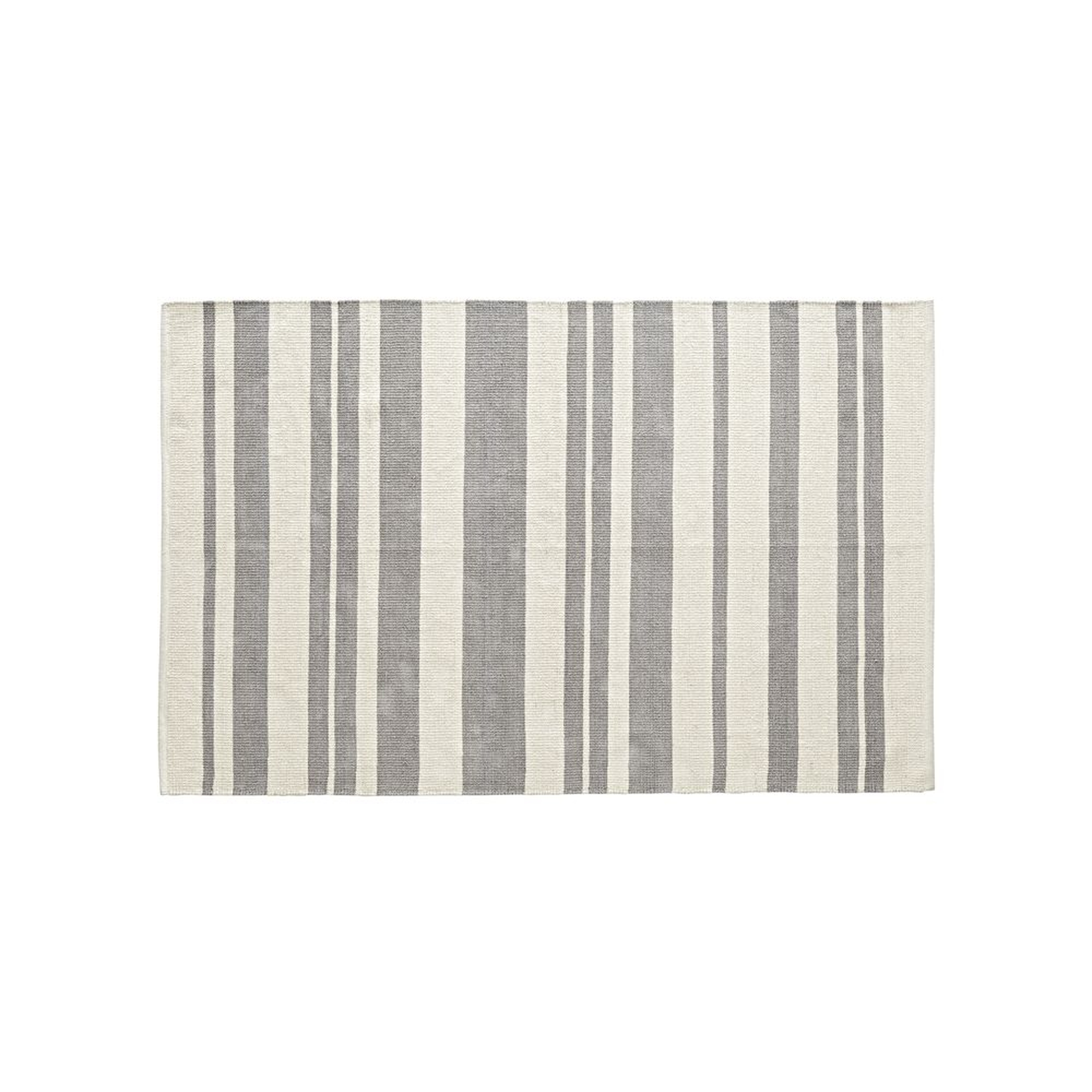Barcode 5x8' Grey Striped Rug - Crate and Barrel