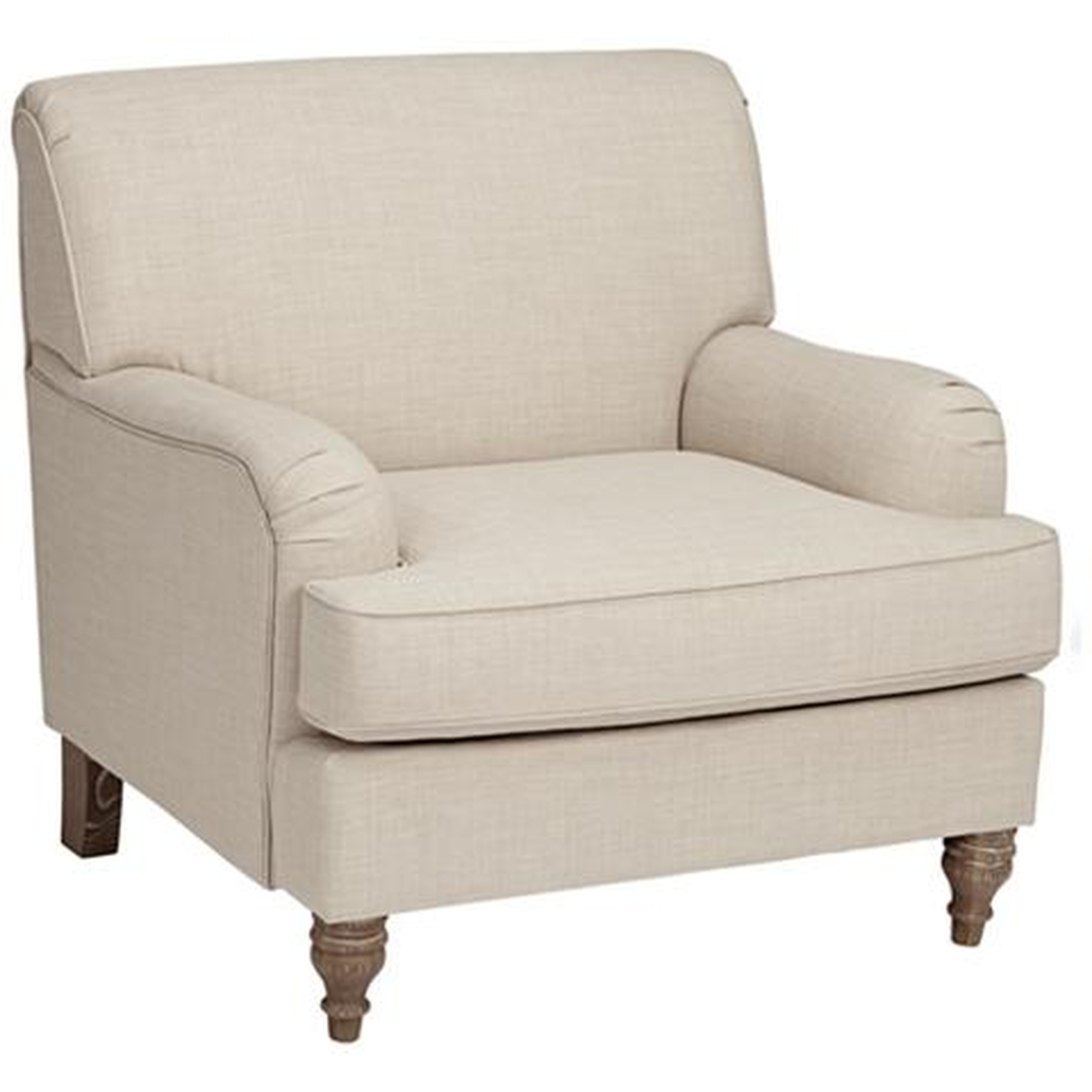 Cantebury Colony Linen Upholstered Armchair - Lamps Plus