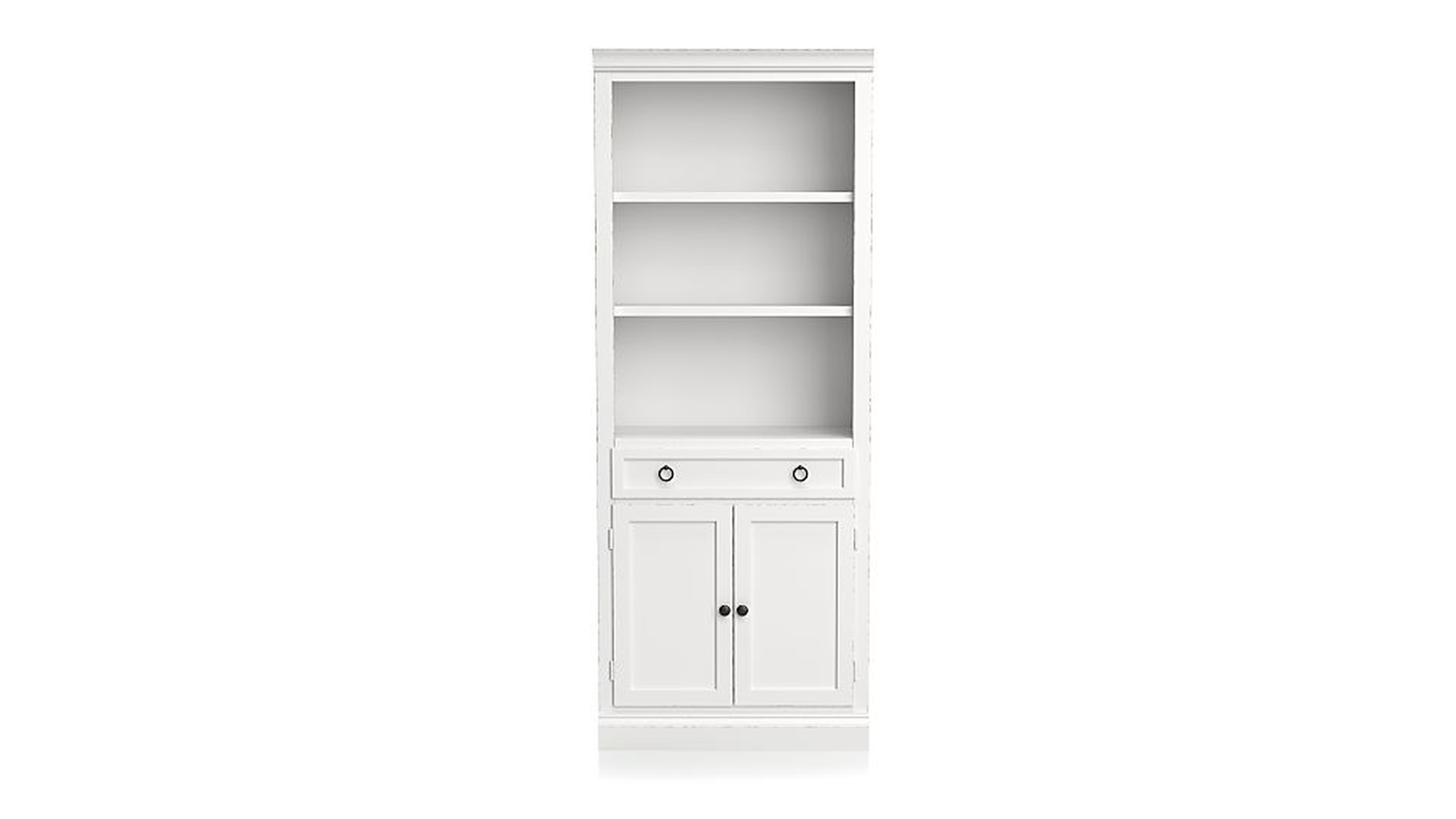 Cameo White Middle Storage Bookcase - Crate and Barrel