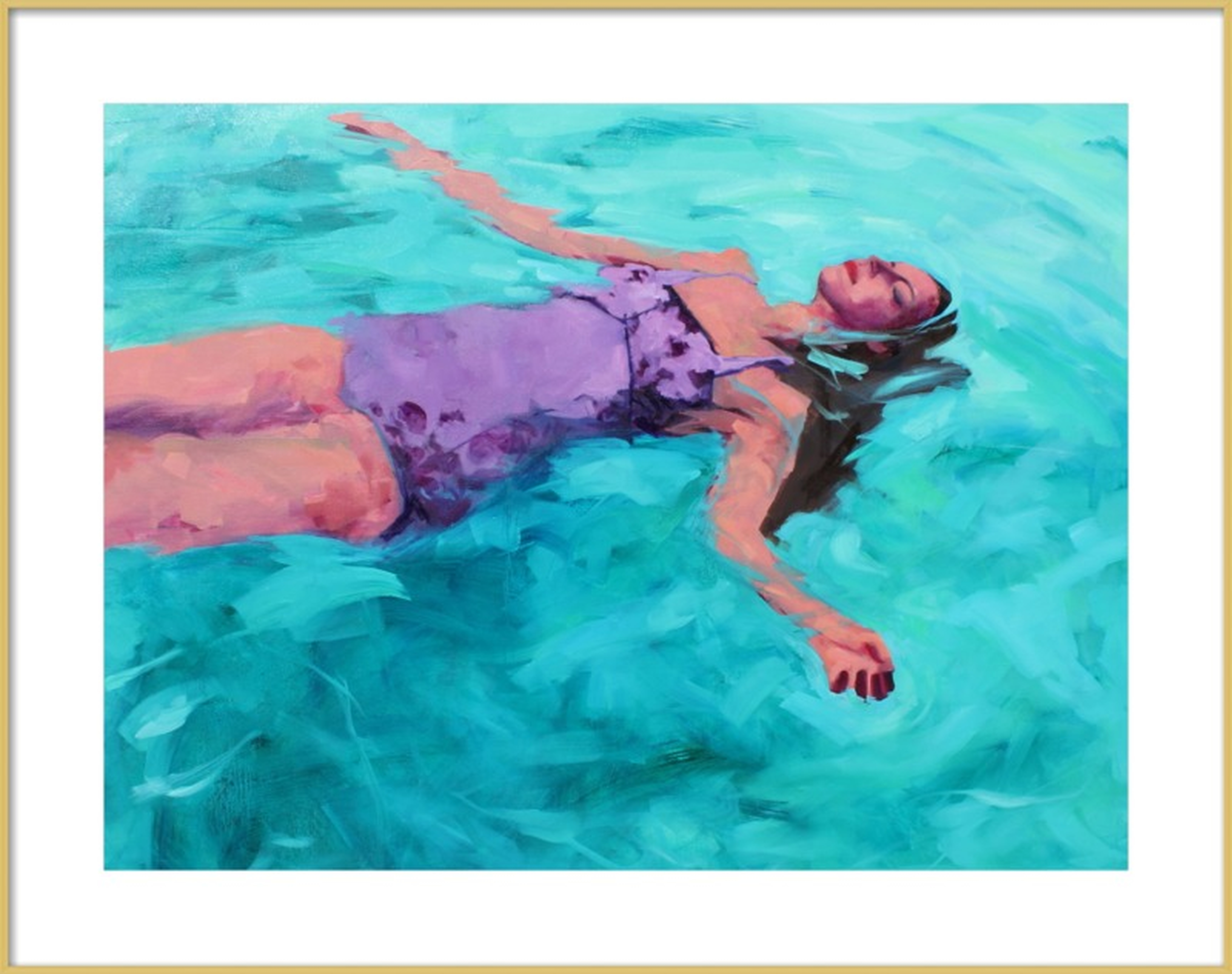 Watery Bliss - 36"x28" - Gold Frame - Artfully Walls