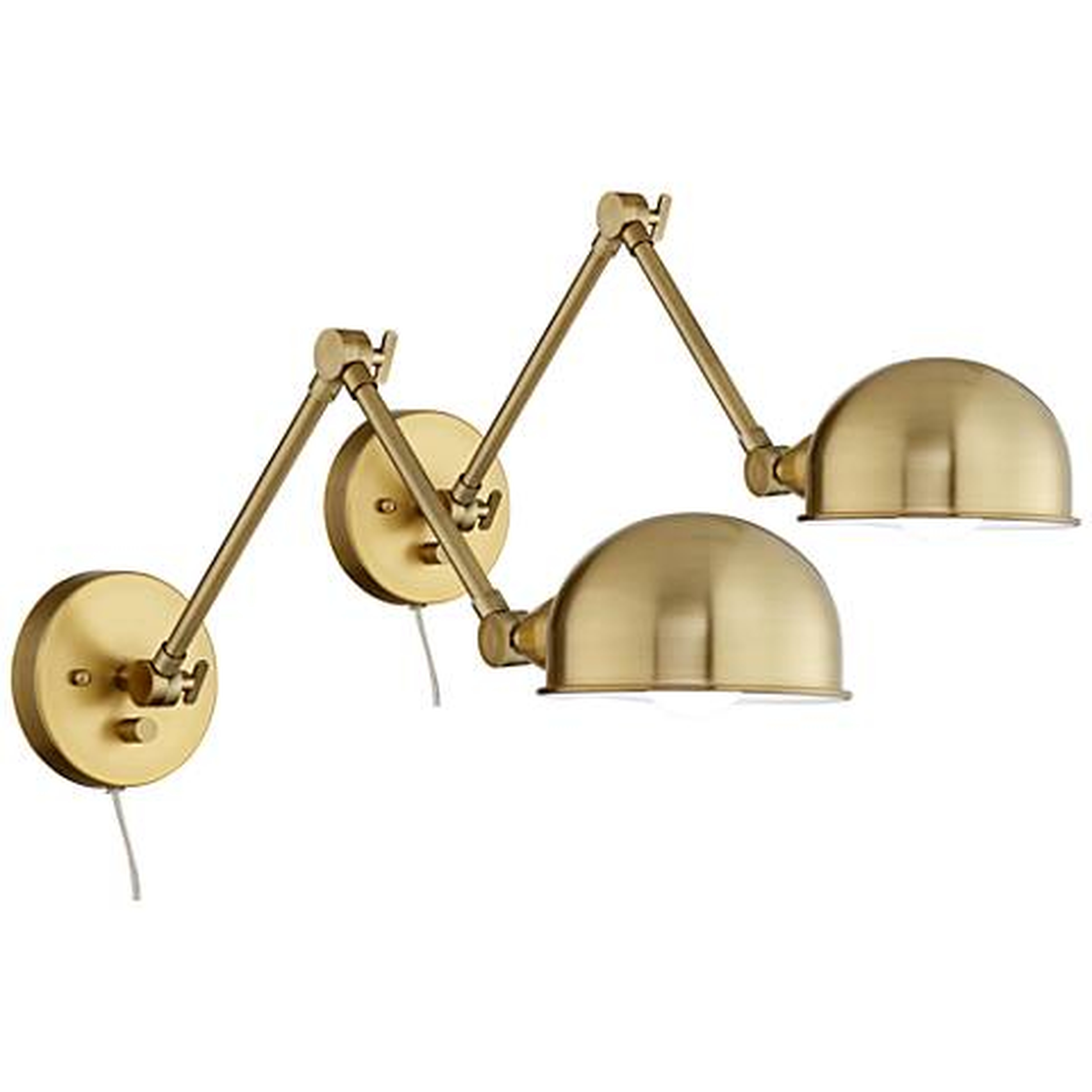 Somers Antique Brass LED Swing Arm Wall Lamp Set of 2 - Lamps Plus