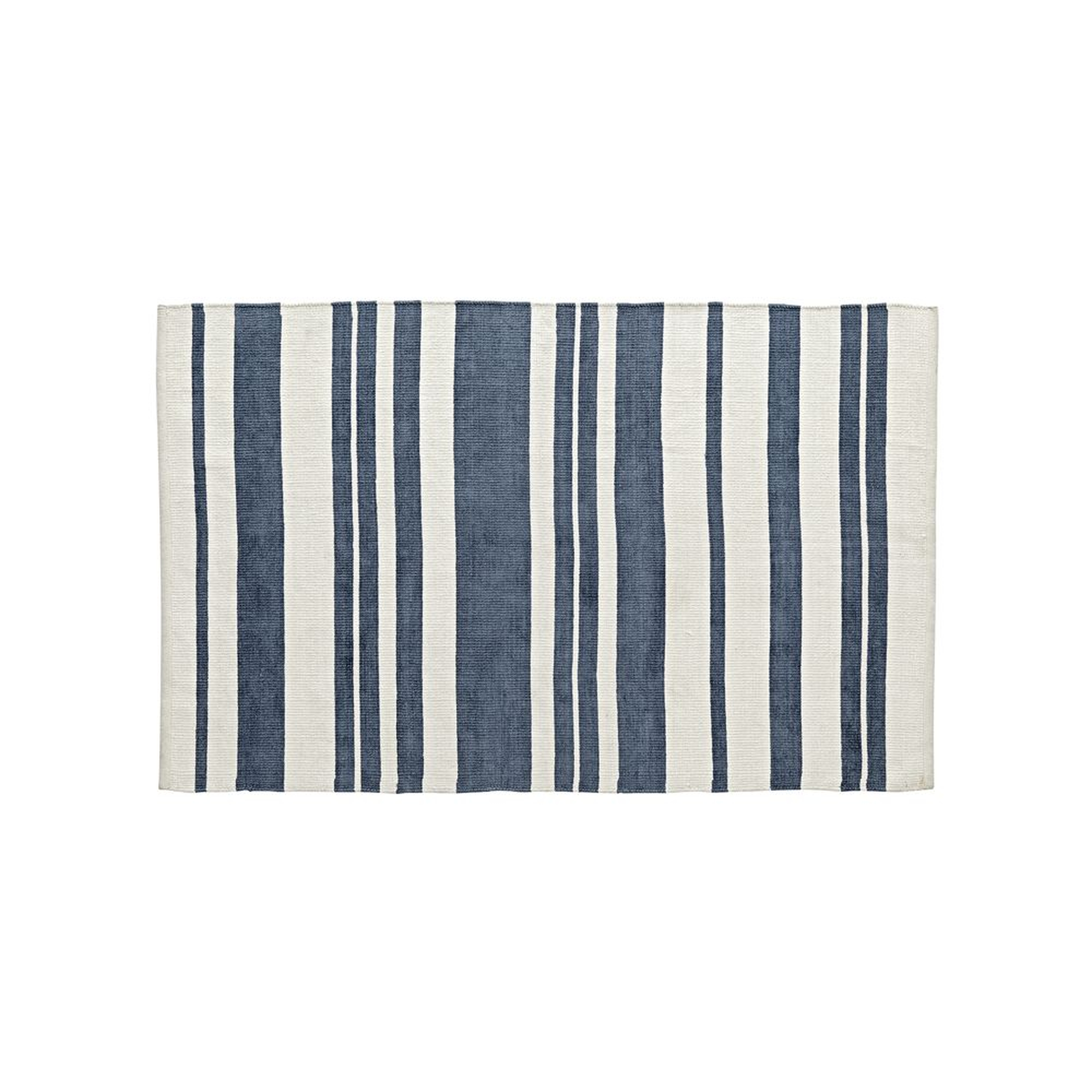 Barcode 5x8' Blue Striped Rug - Crate and Barrel