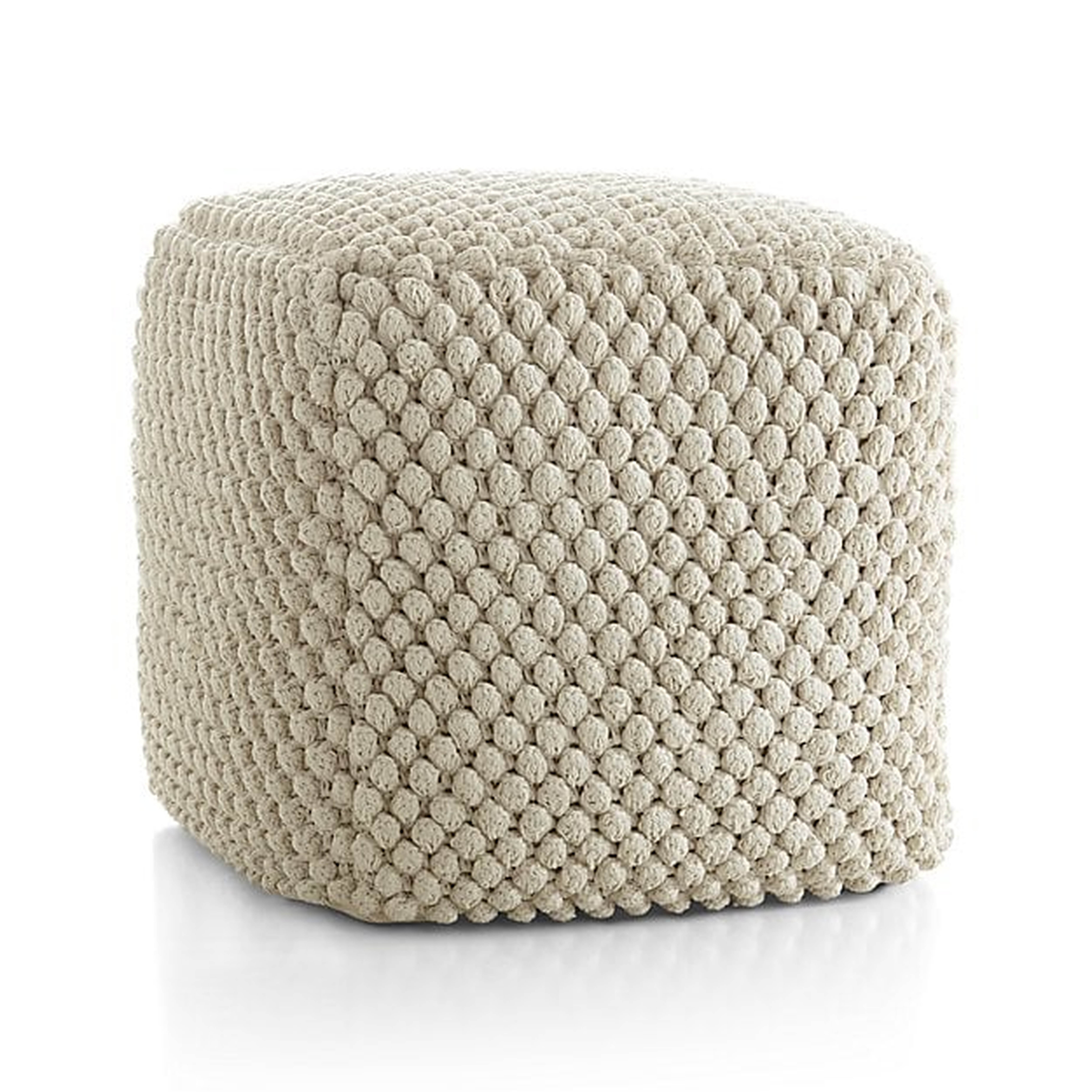 Buco 20"x20" Off-White Pouf - Crate and Barrel