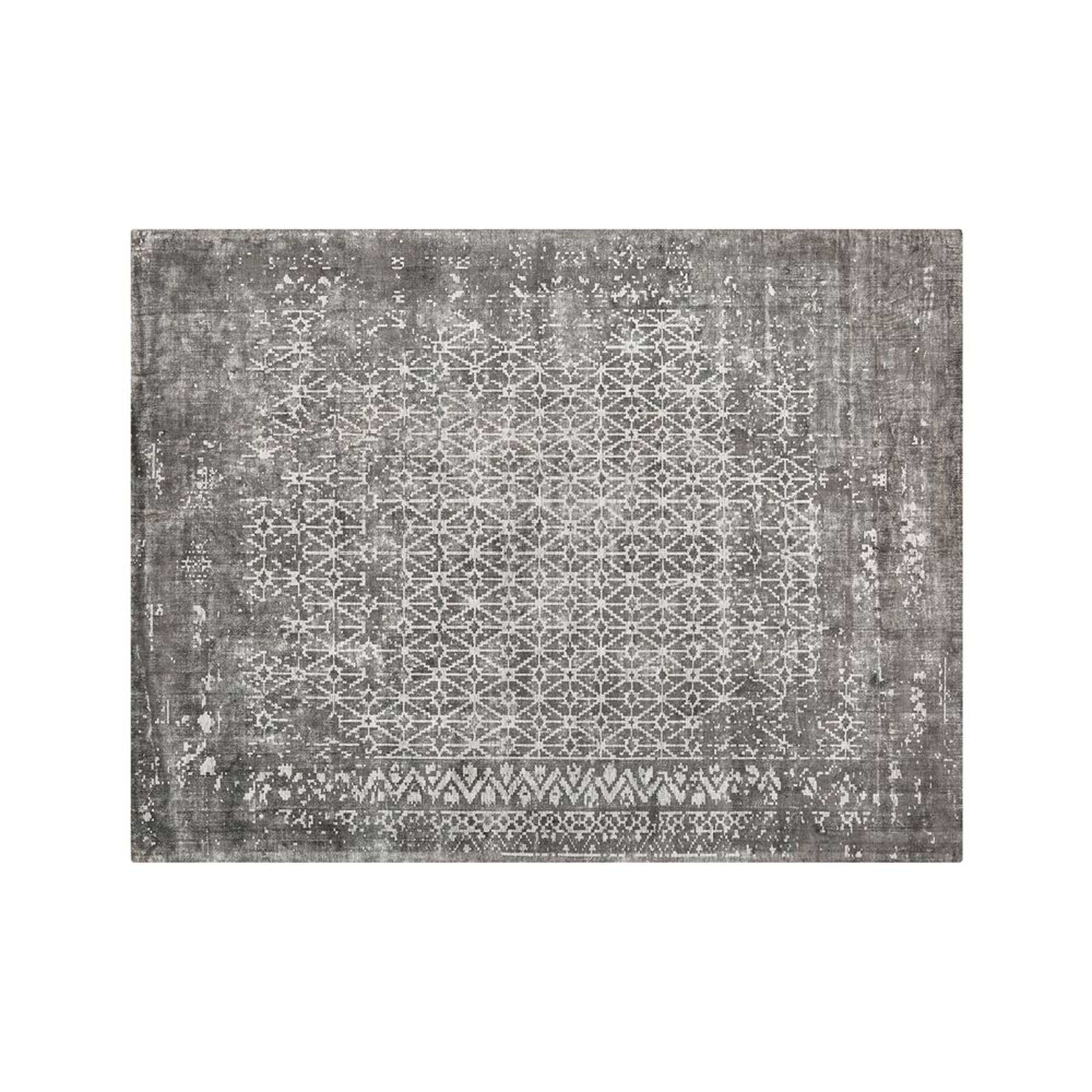 Orana Grey Print Rug 9'x12' - Crate and Barrel