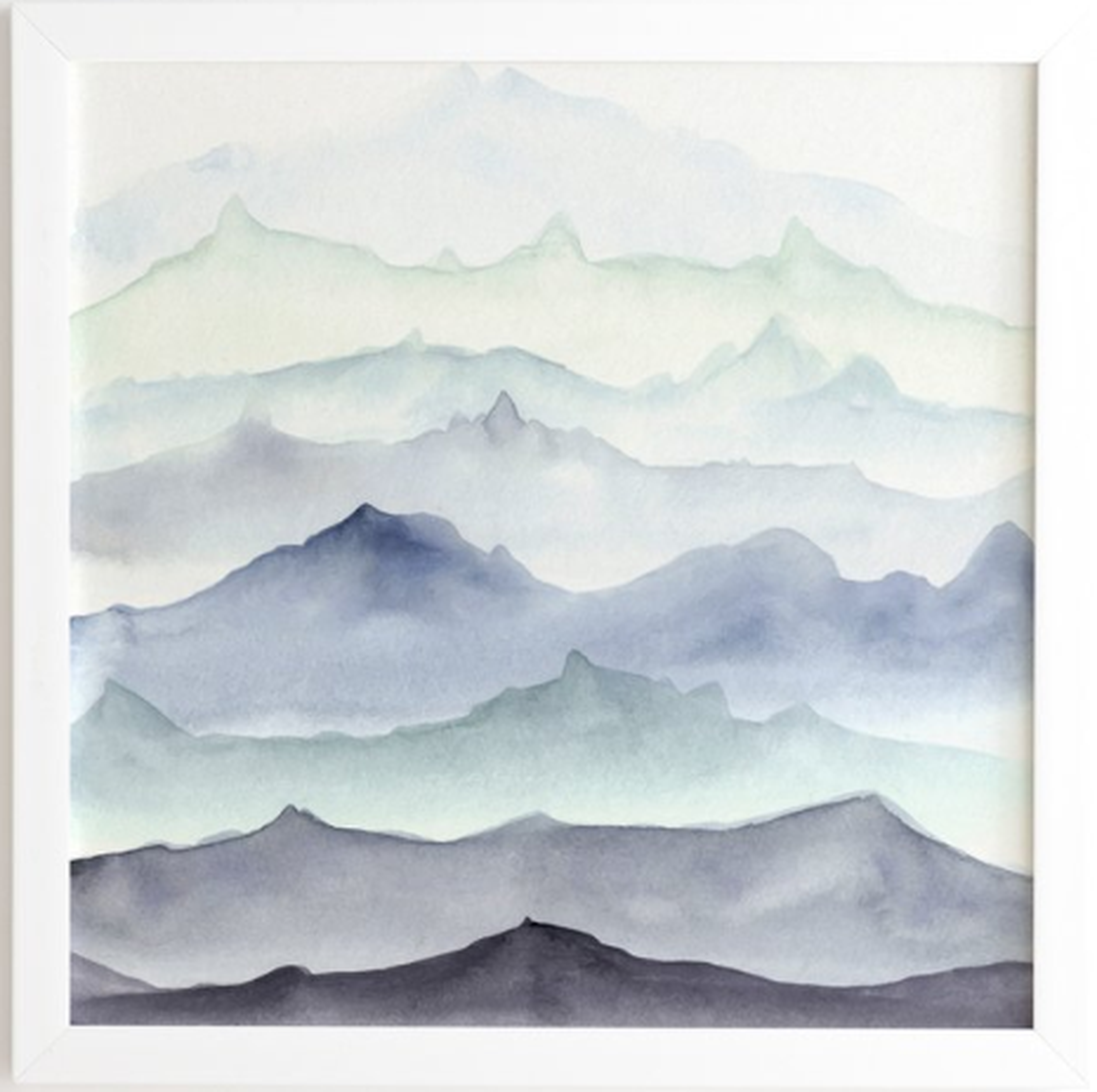 Mountain Mist - 30 X 30 - white frame - Wander Print Co.