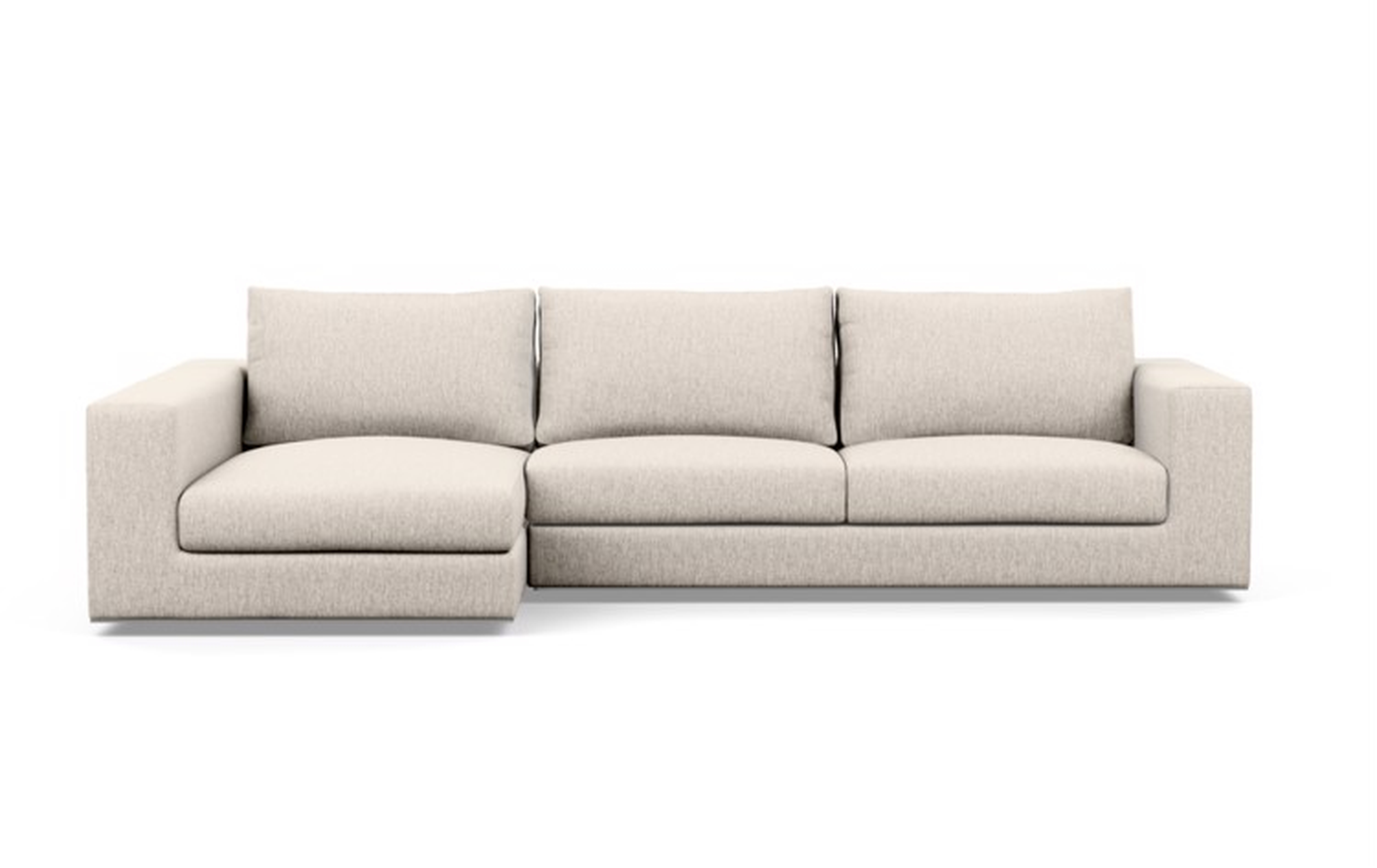 Walters Sectional Sofa with Left Chaise_ 2 cushions, wheat cross weave - Interior Define